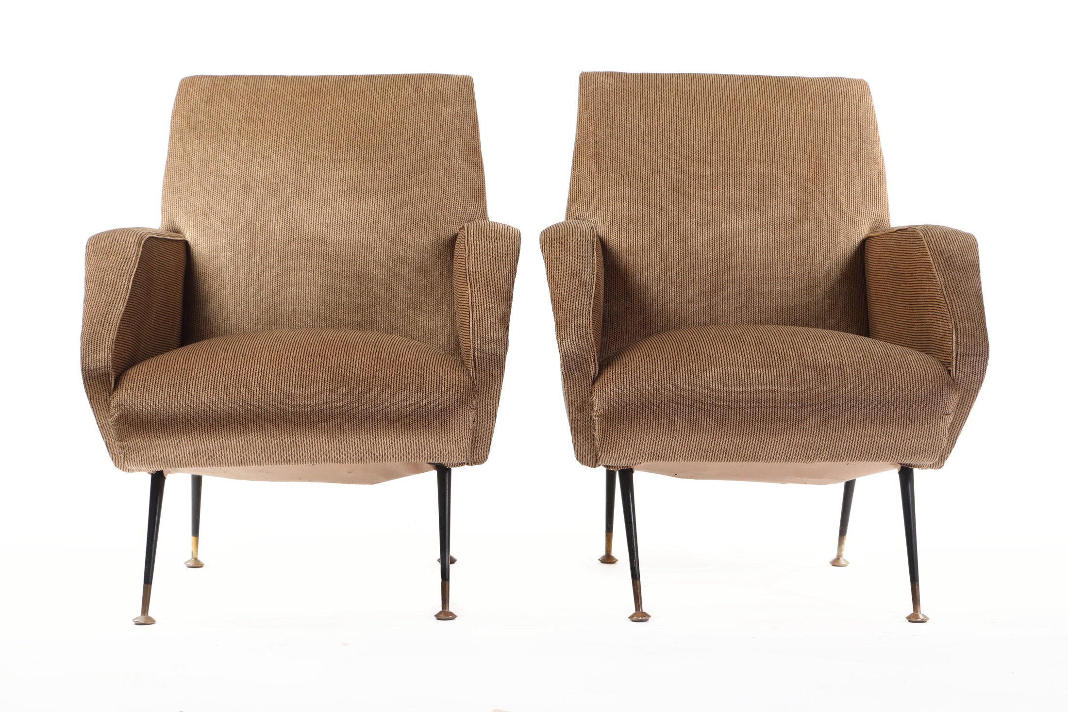 Pair of 1950s mud velvet armchairs