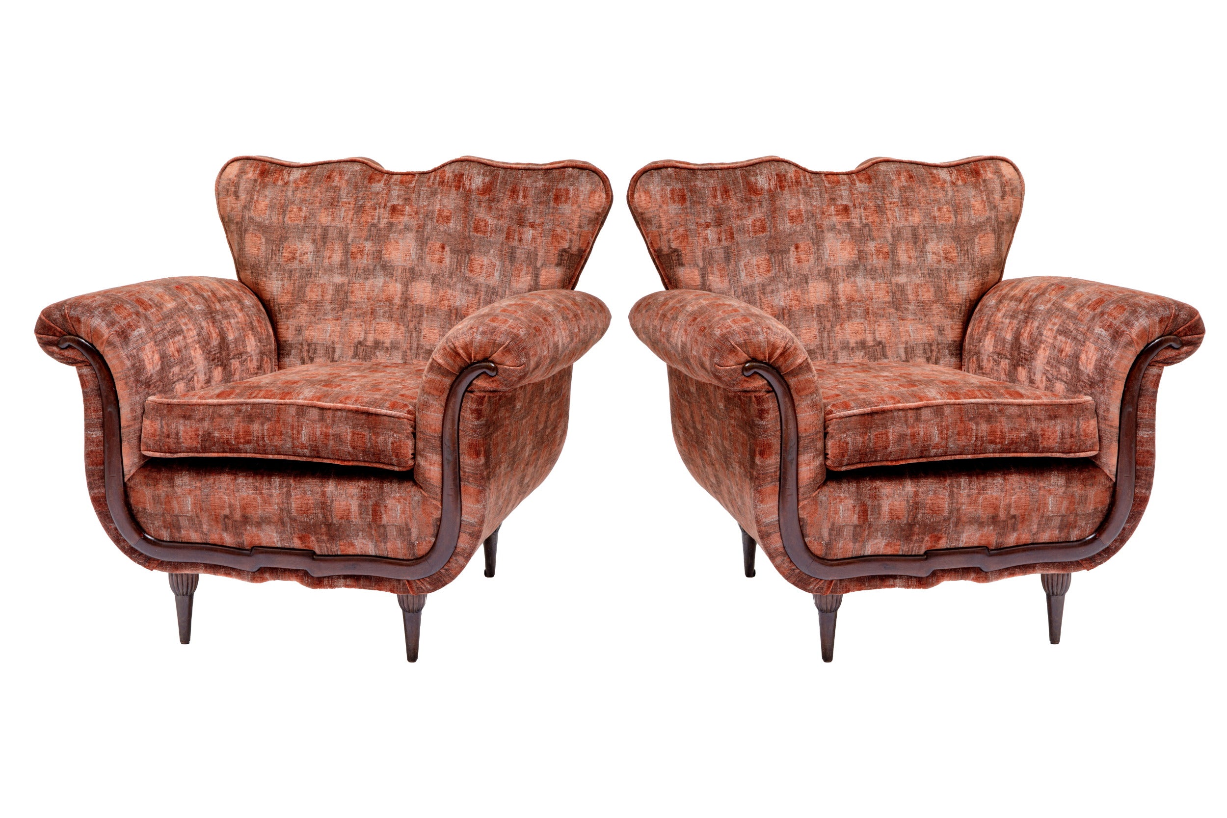 Pair of armchairs attributed to Guglielmo Ulrich, 1950s