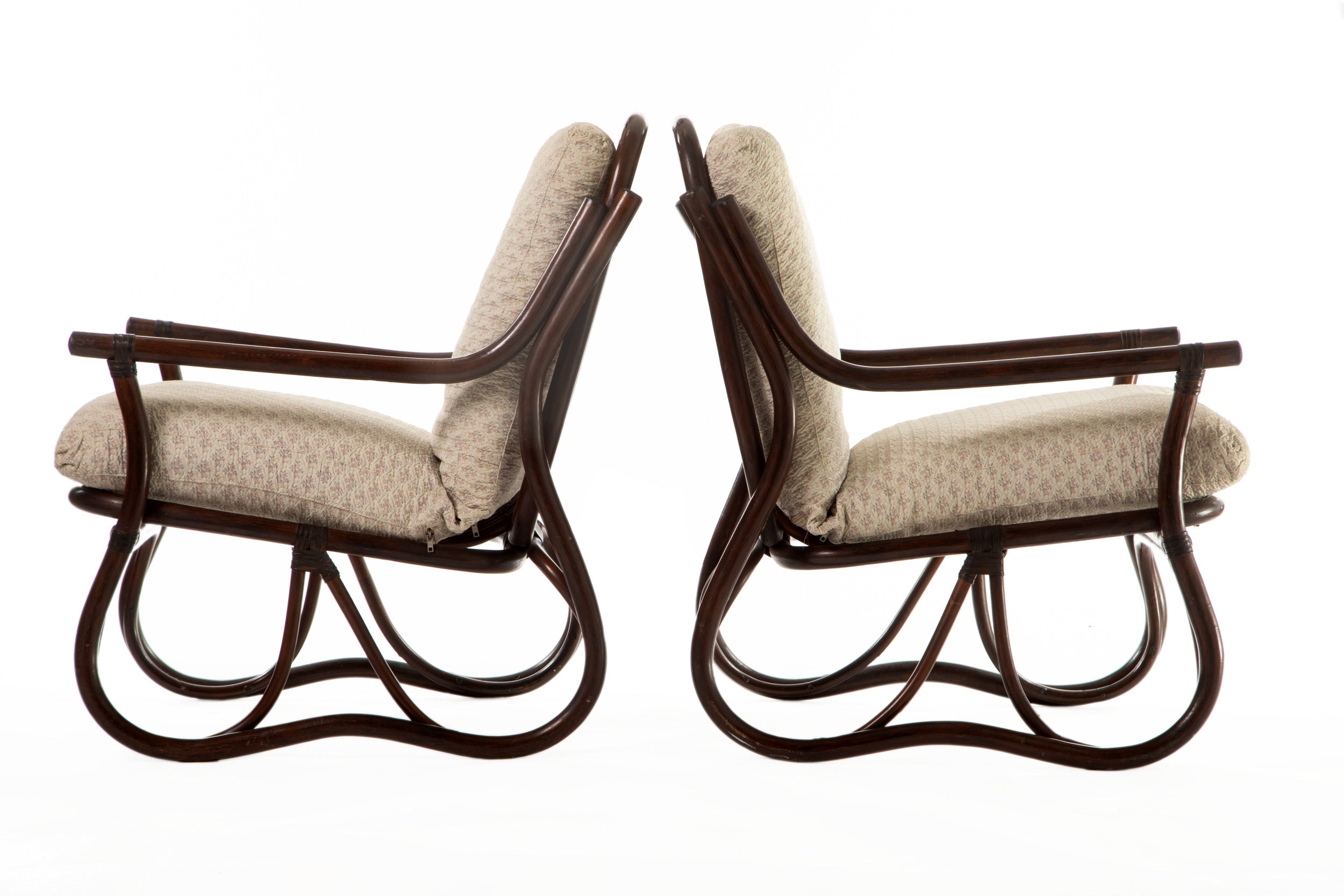 Pair of bamboo armchairs from the 70s