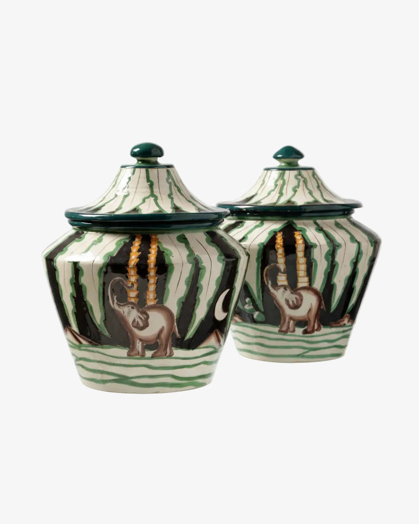 Pair of ceramic potiche from the 1950s