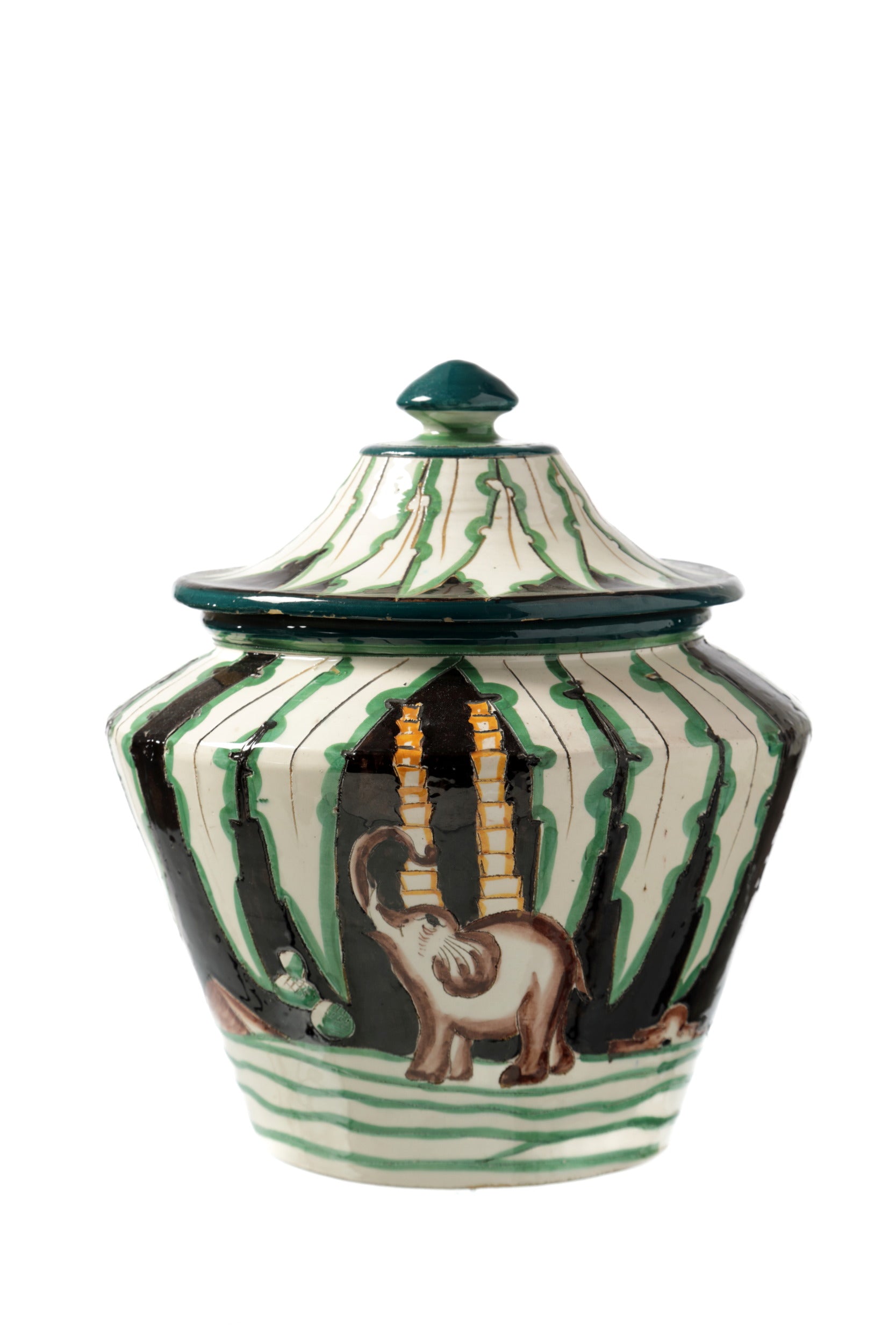Pair of ceramic potiche from the 1950s
