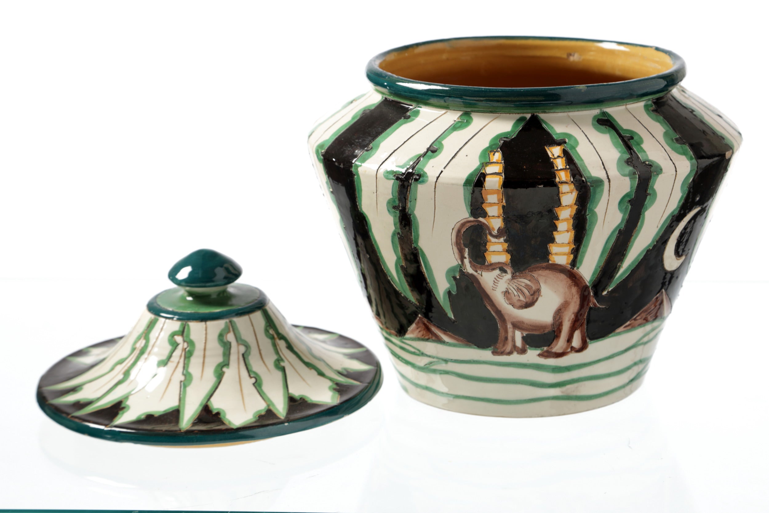 Pair of ceramic potiche from the 1950s
