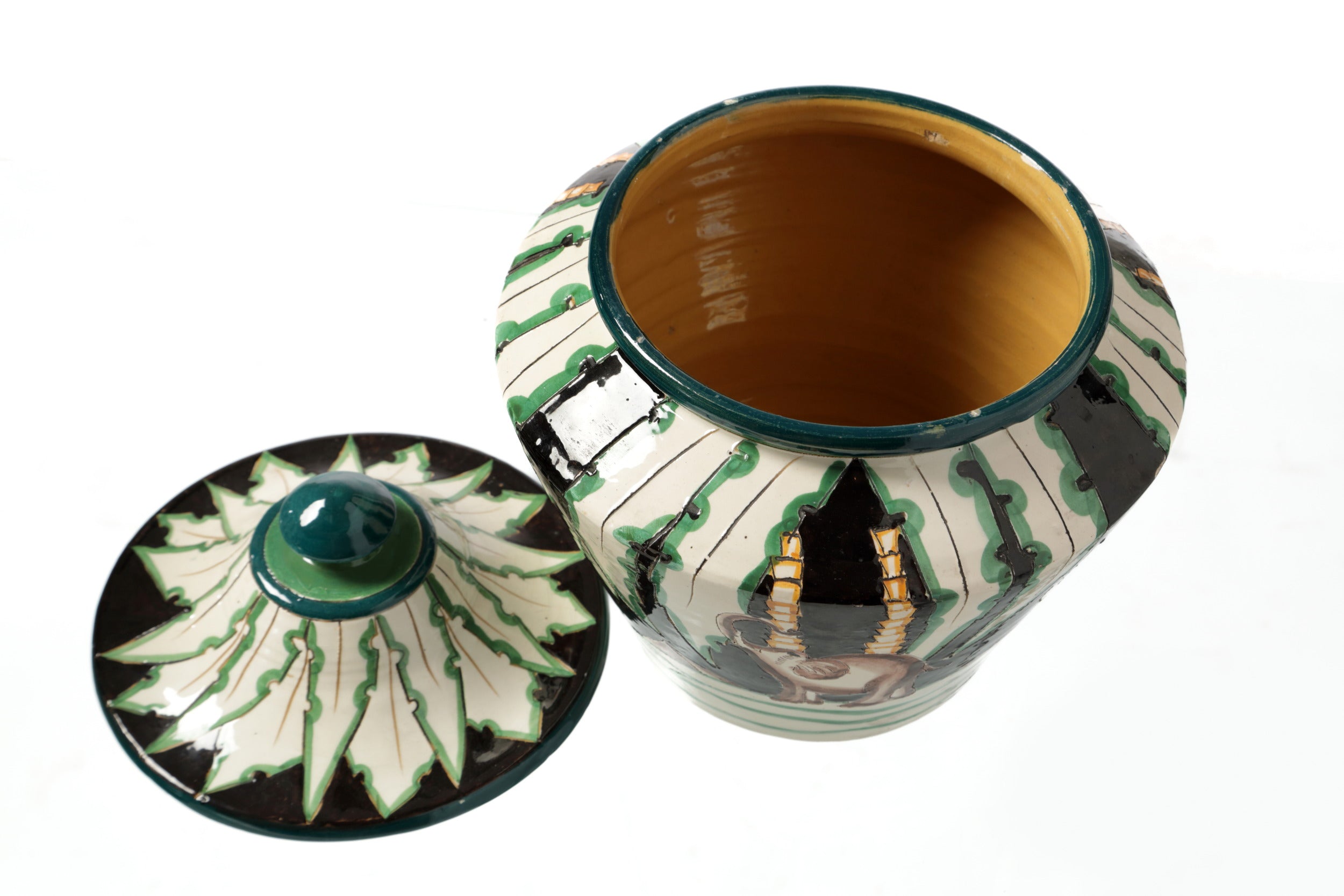 Pair of ceramic potiche from the 1950s
