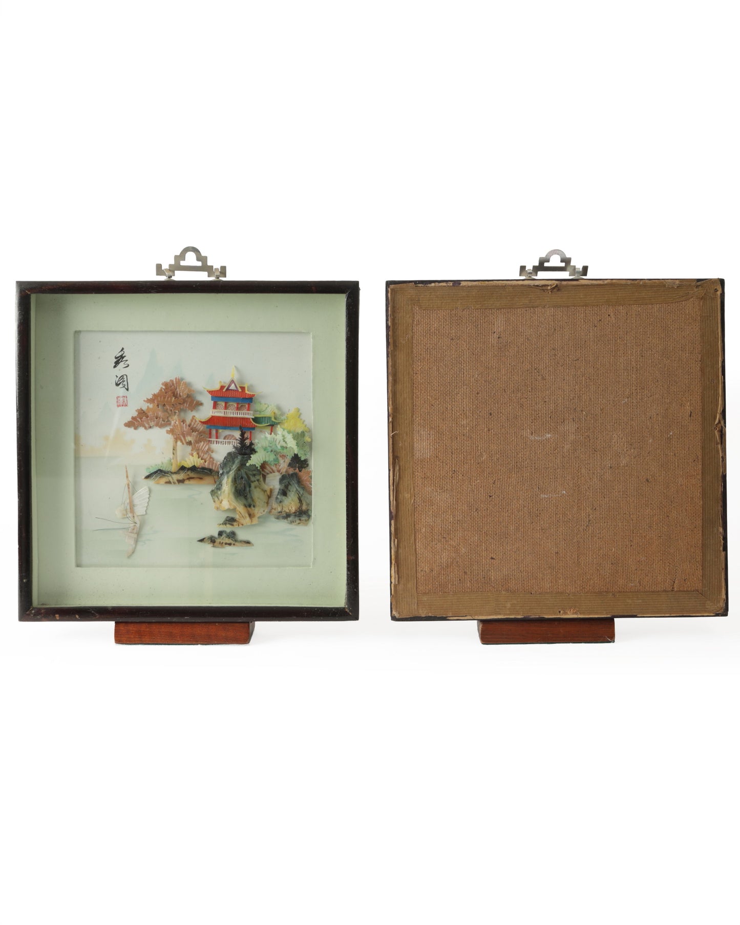 Coppia quadri Diorama Giapponesi anni 70