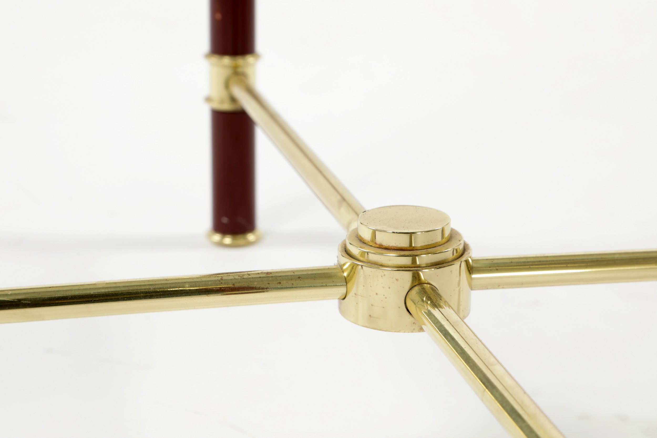 Pair of square burgundy lacquered tables from the 70s