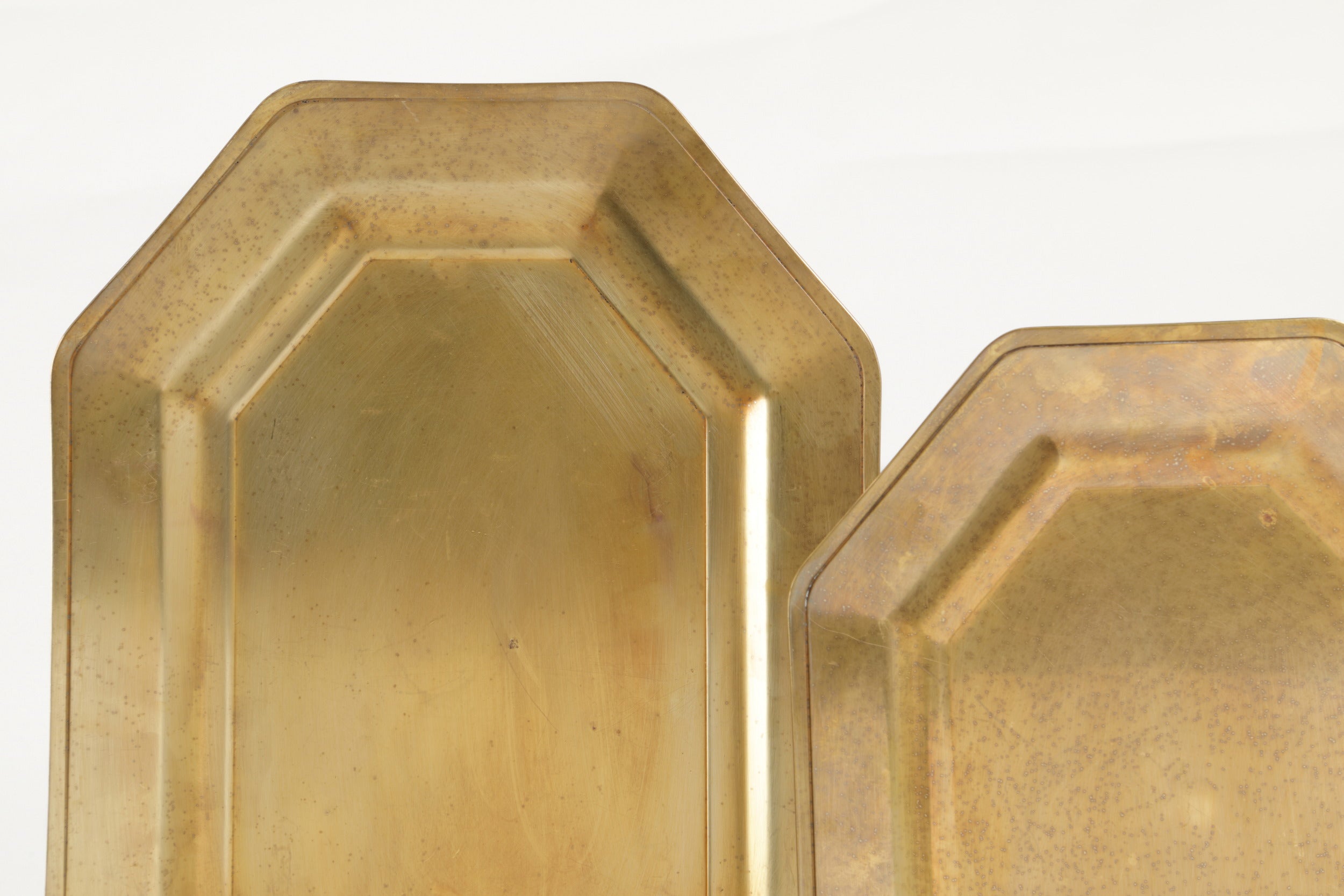 Pair of brass trays from the 70s