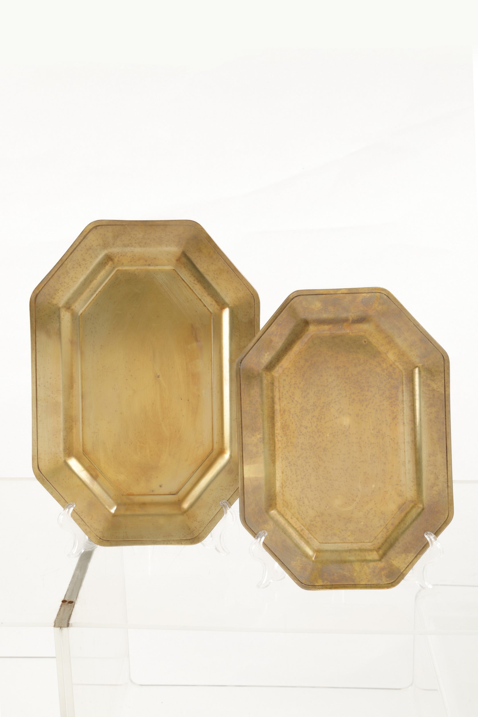 Pair of brass trays from the 70s