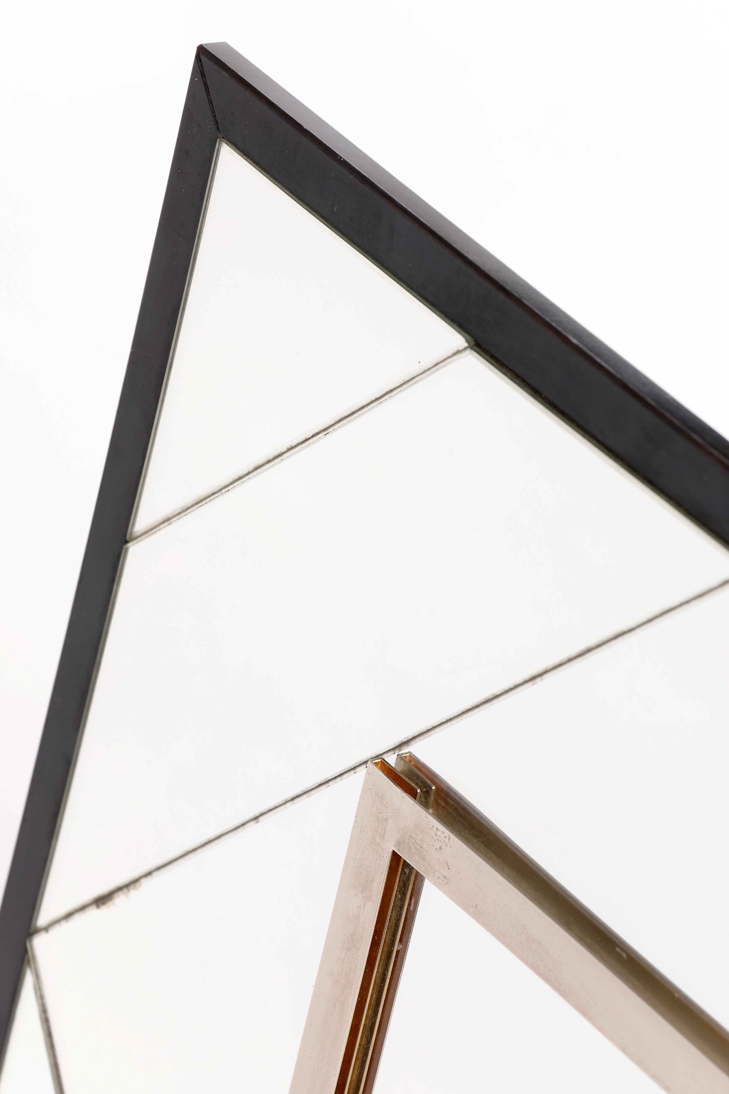 Mirrored frame from the 70s with diagonal lines