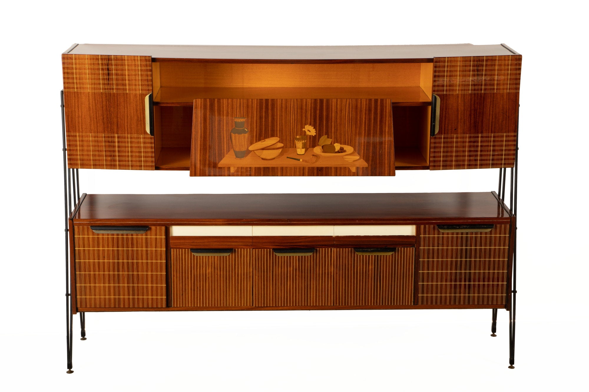 Credenza formica anni 60 intarsiata triplef.it