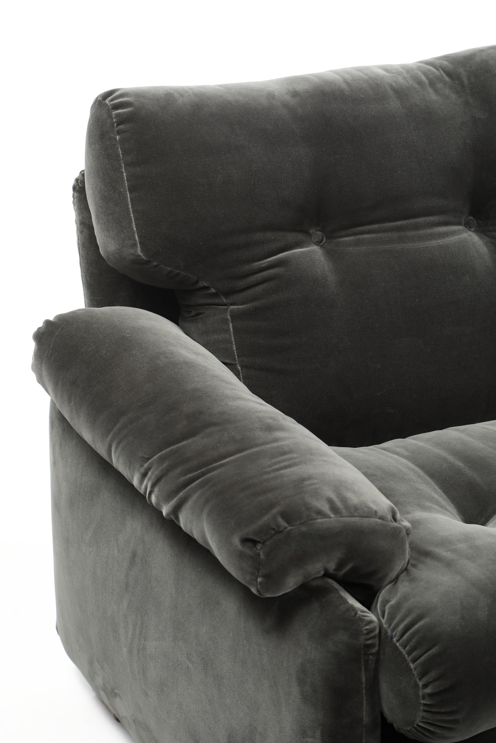 Afra & Tobia Scarpa Coronado two-seater sofa in anthracite velvet