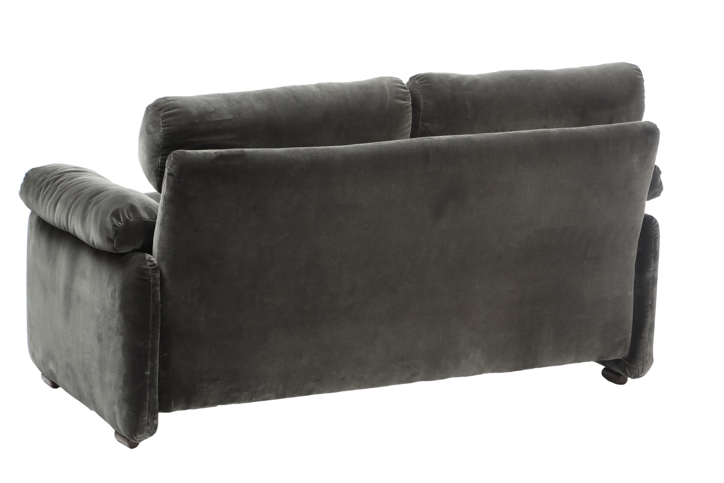 Afra & Tobia Scarpa Coronado two-seater sofa in anthracite velvet