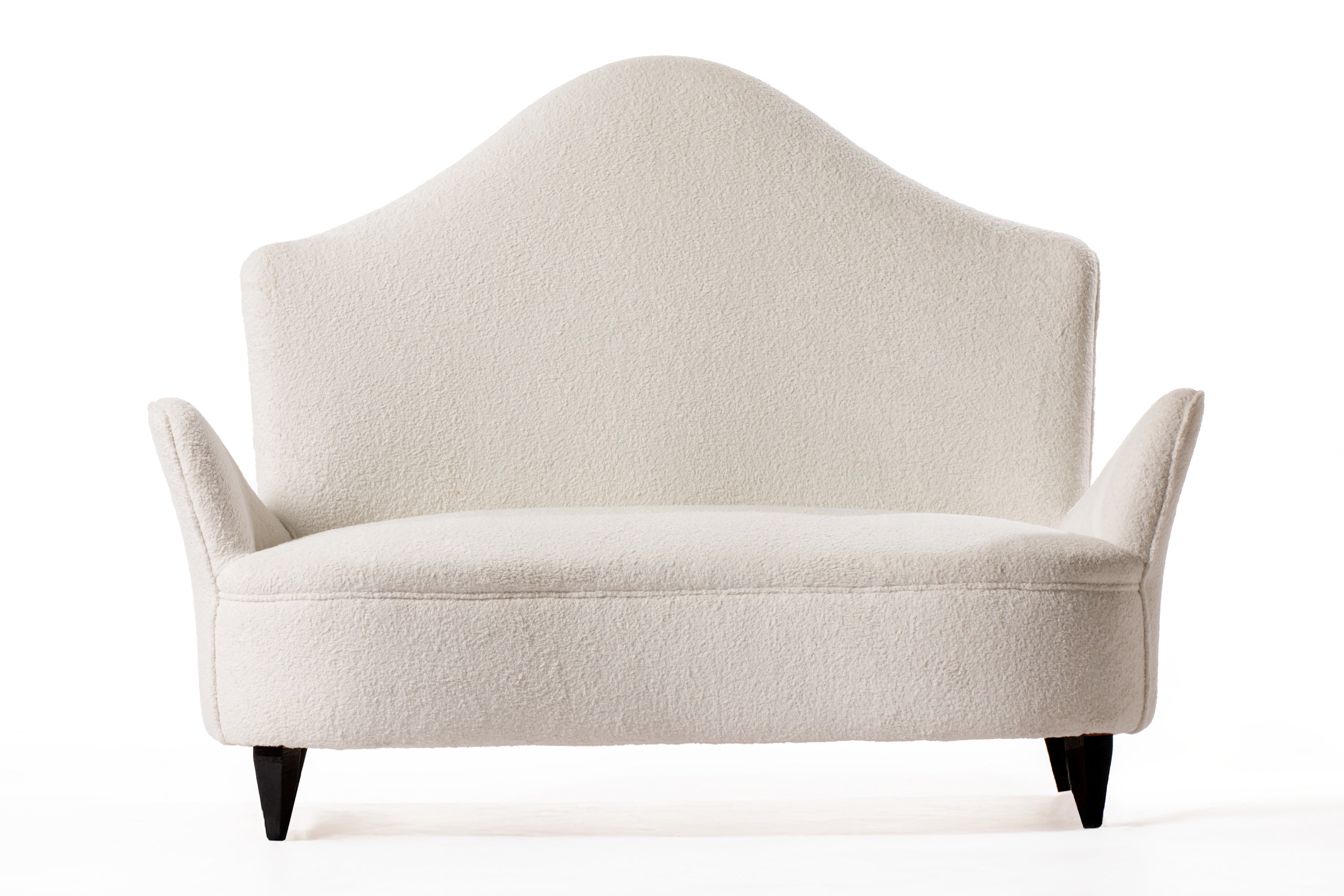 Two-seater bouclé sofa from the 60s