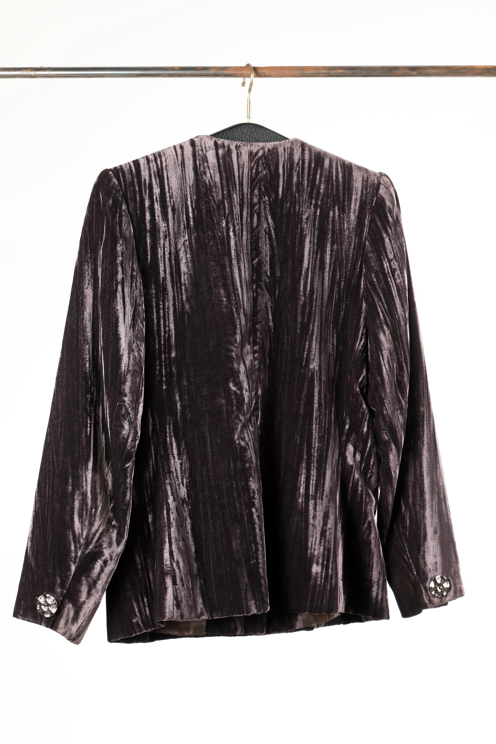 Yves Saint Laurent jacket in 80s mauve slub velvet