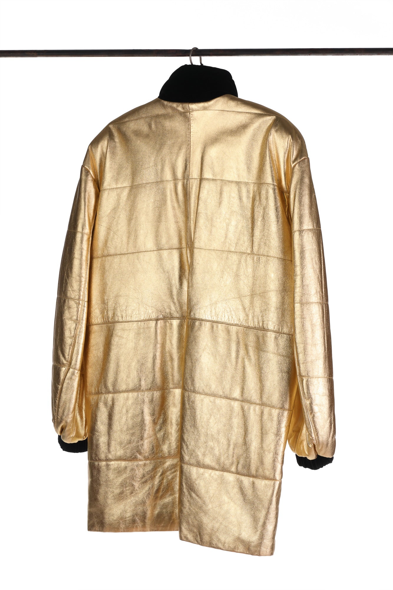 Yves Saint Laurent Rive Gauche gold leather jacket