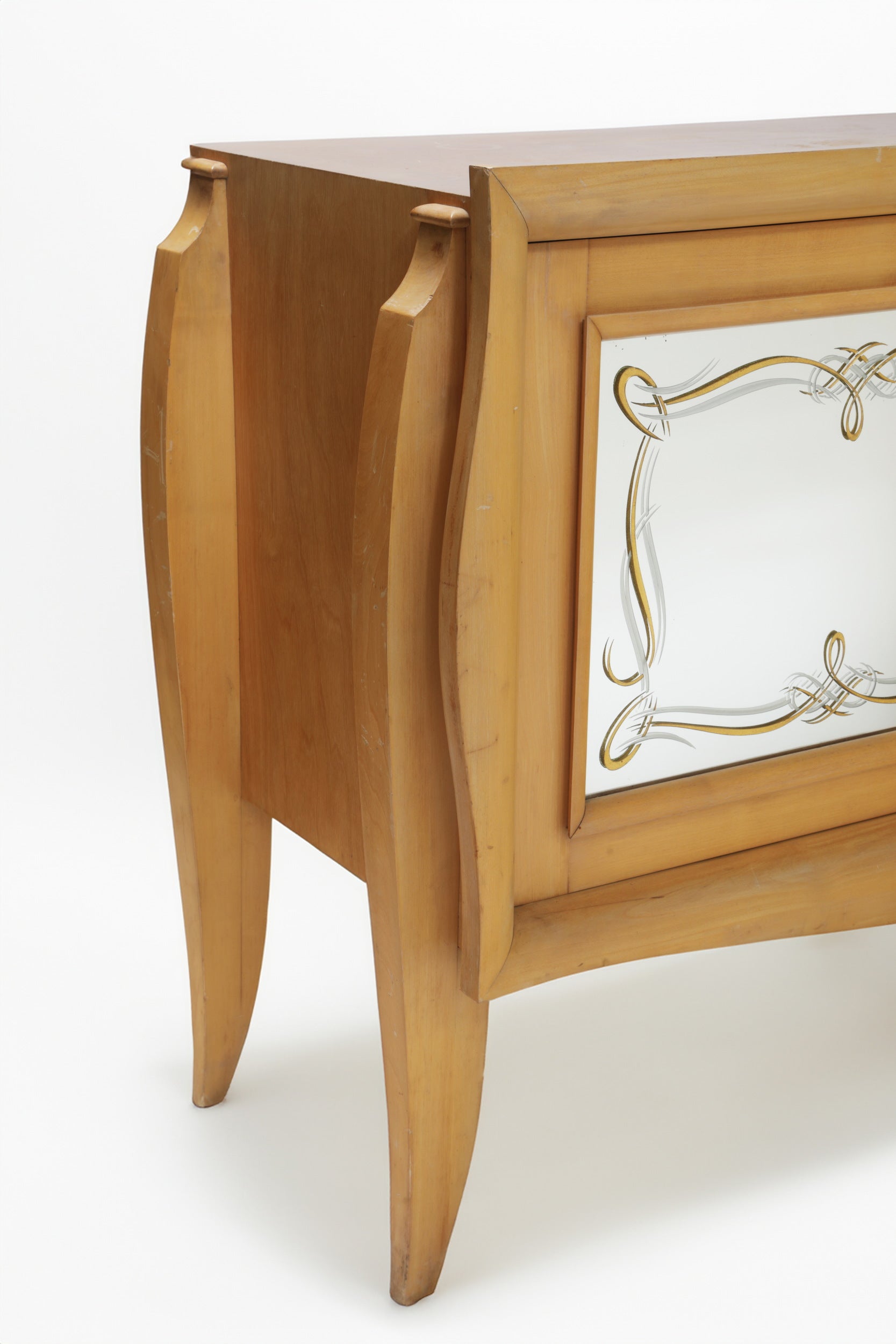 60's blond maple chest of drawers