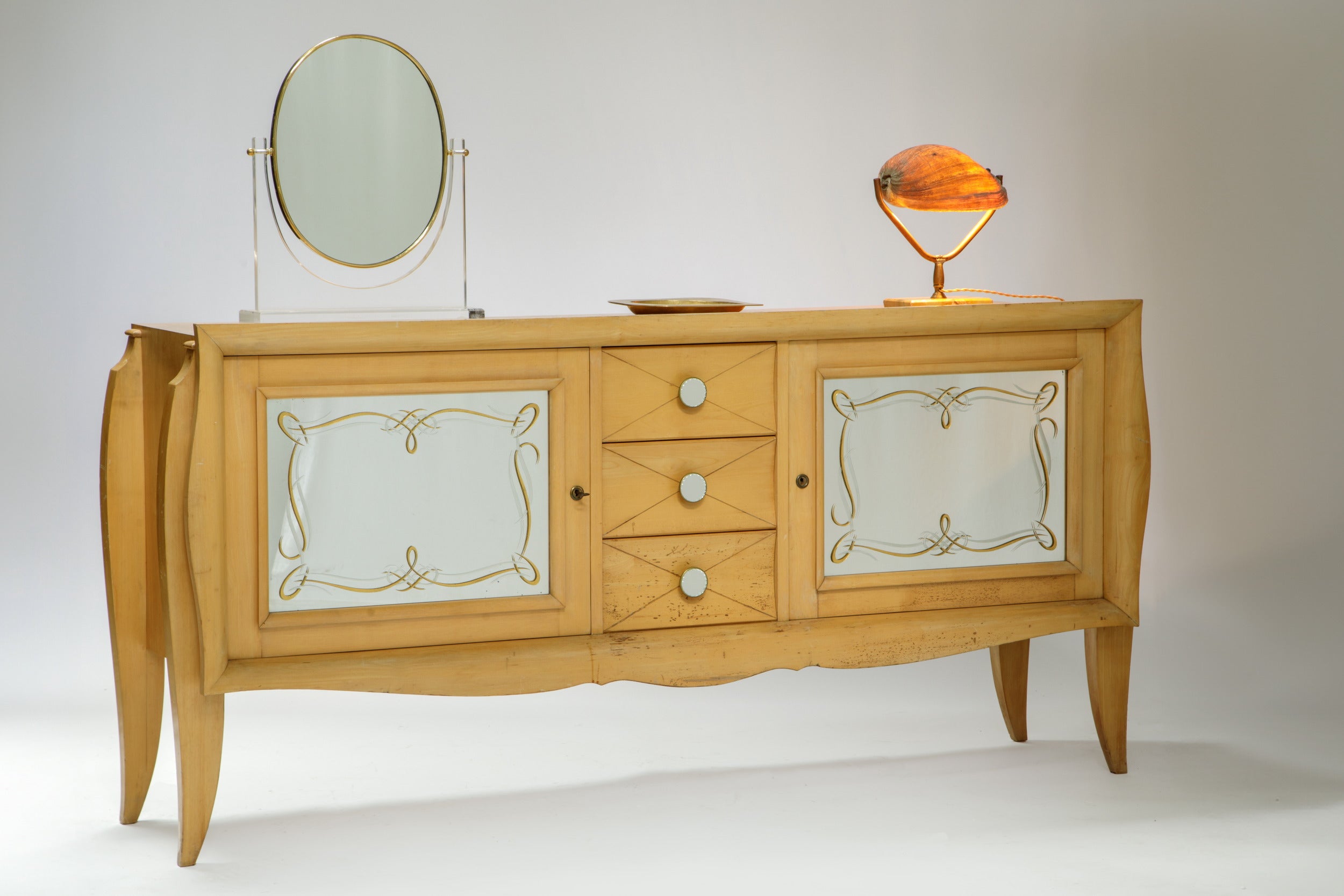 60's blond maple chest of drawers