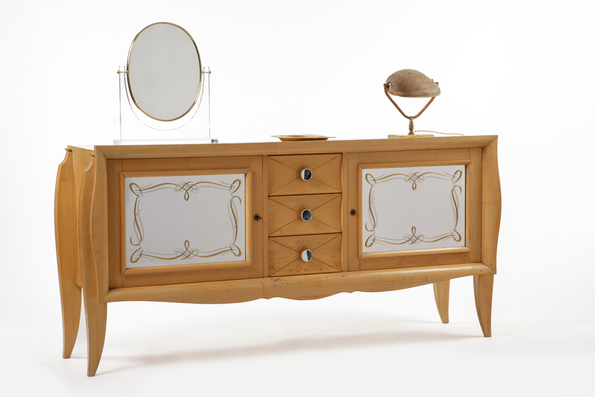 60's blond maple chest of drawers