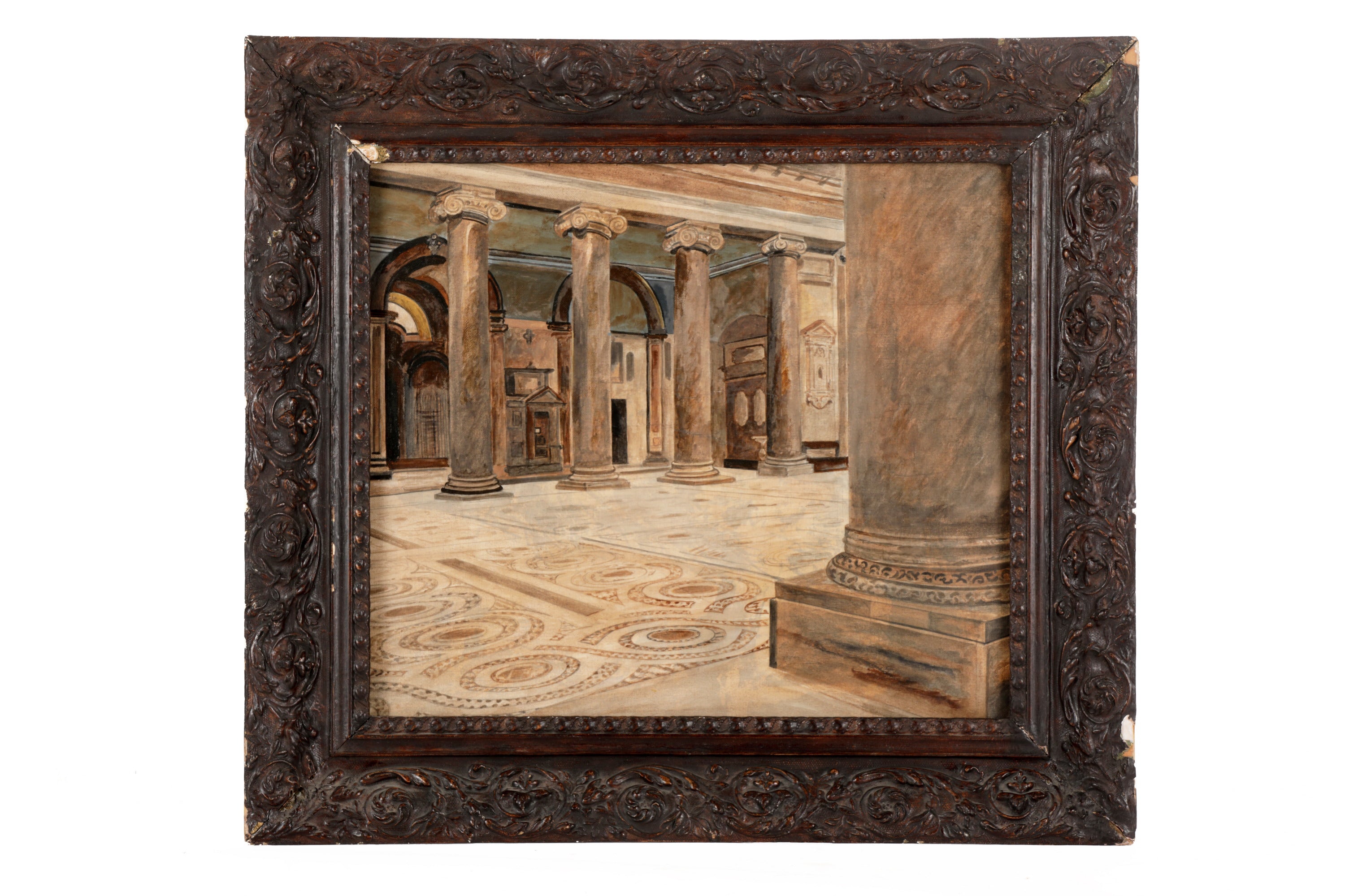 Orientalist painting with a tablet frame, mid-1900s