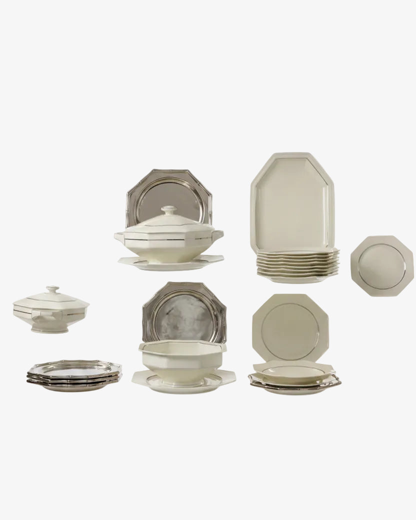 Royal Ivory 1970s octagonal plate set