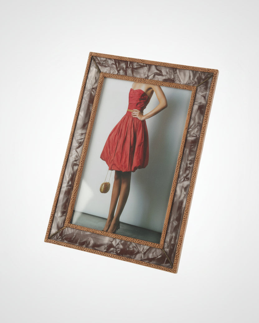 60's mother-of-pearl effect photo frame