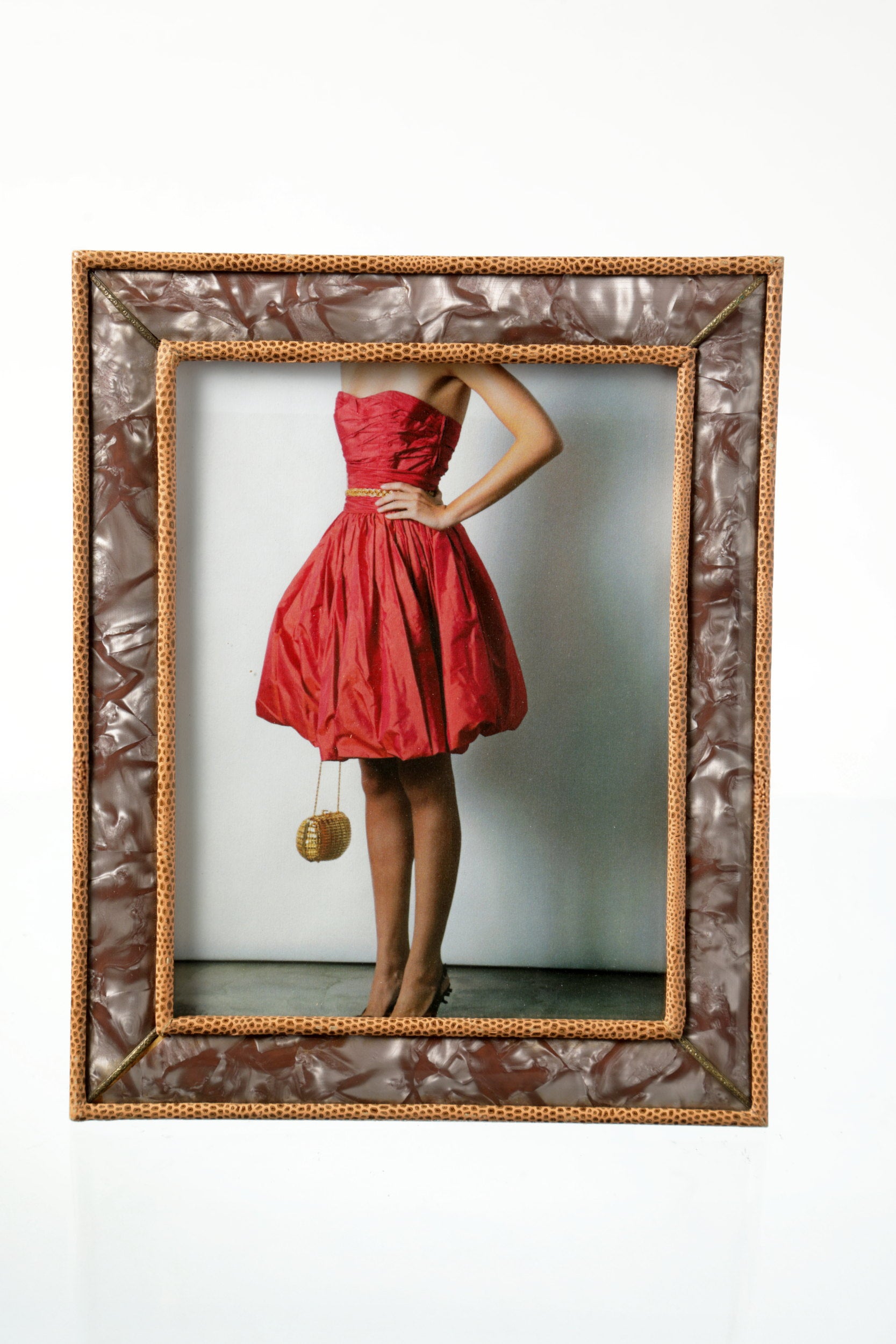 60's mother-of-pearl effect photo frame