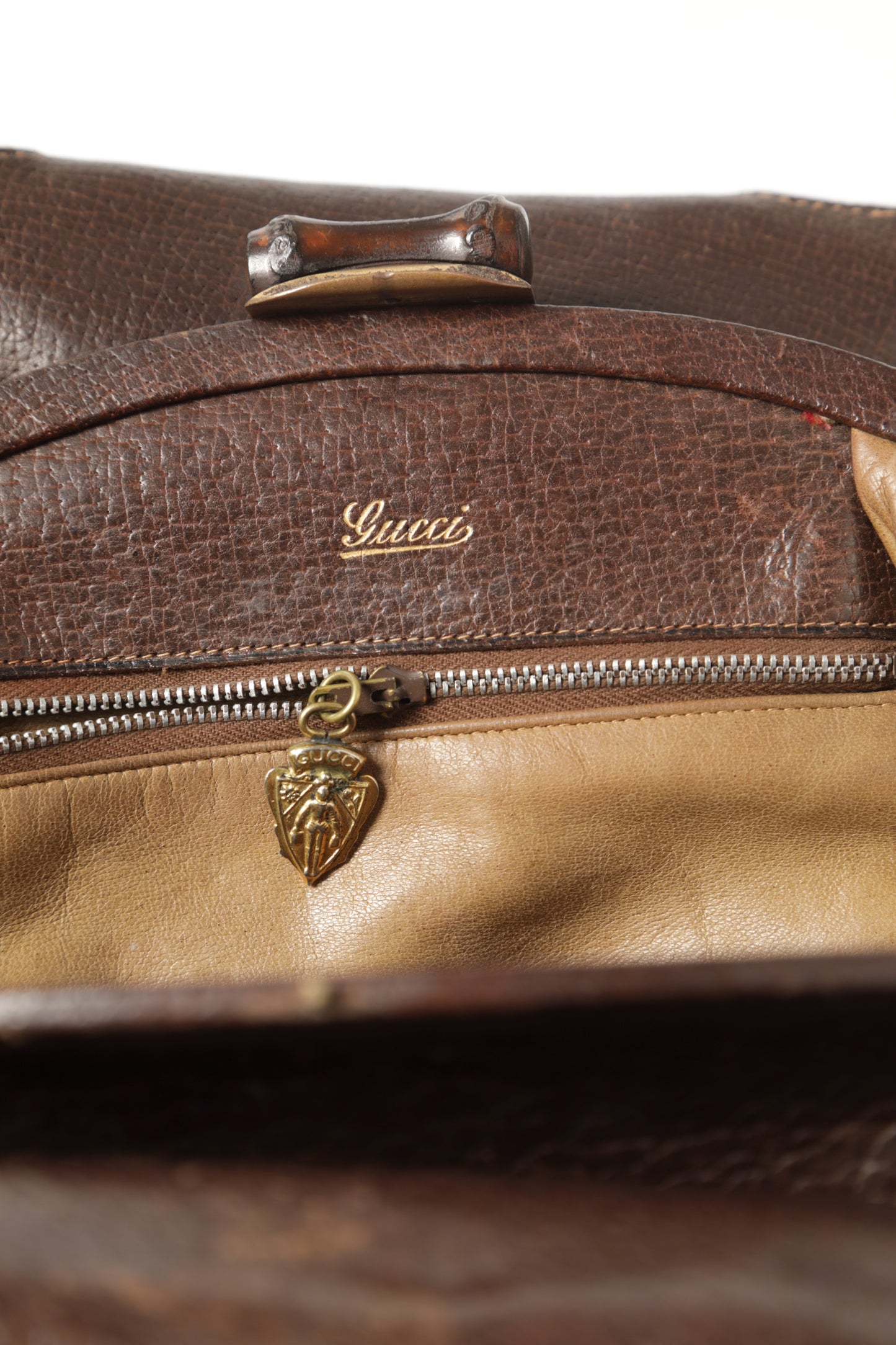 Borsa a mano Gucci pelle bamboo anni 70