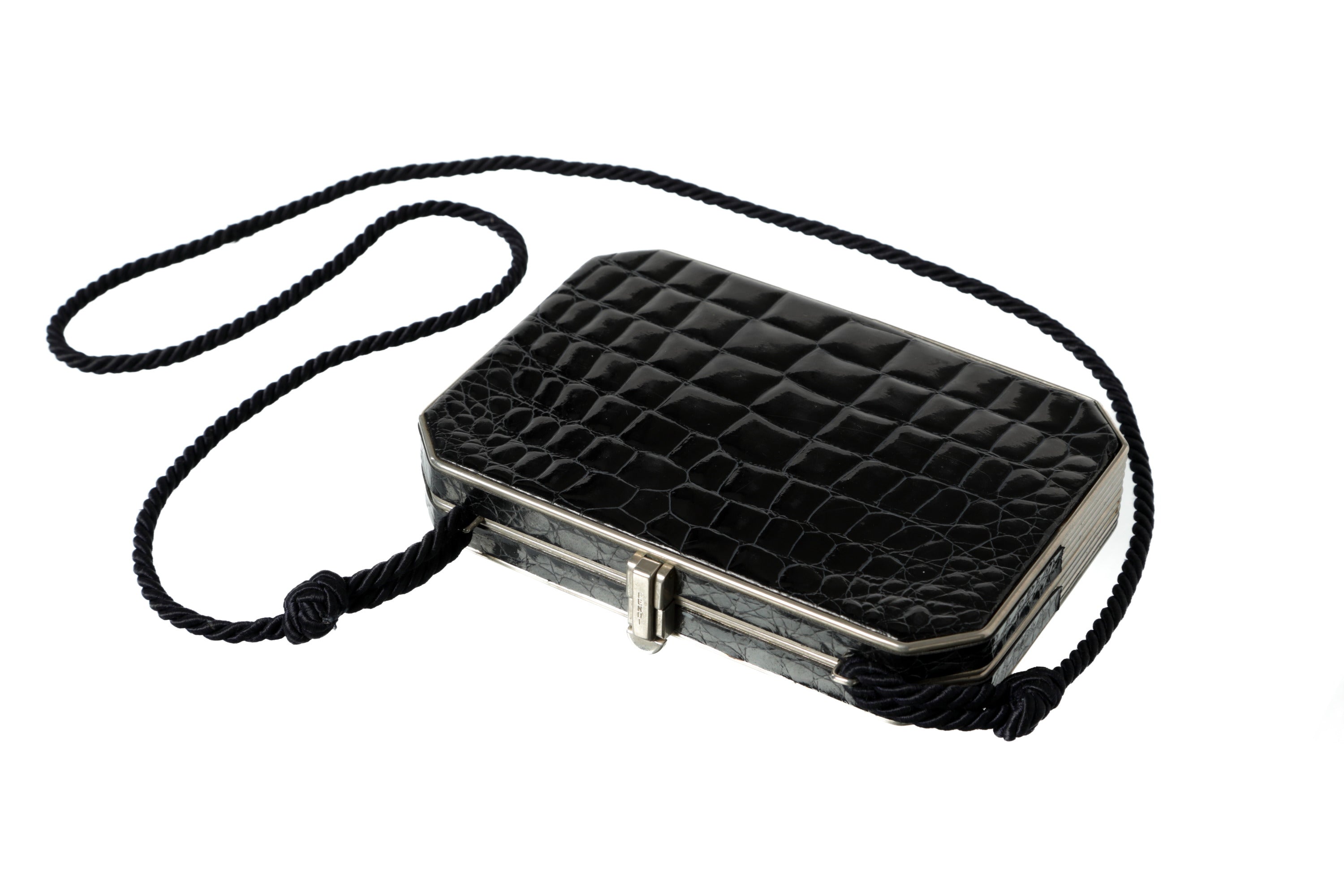 Fendi crocodile clutch 70s