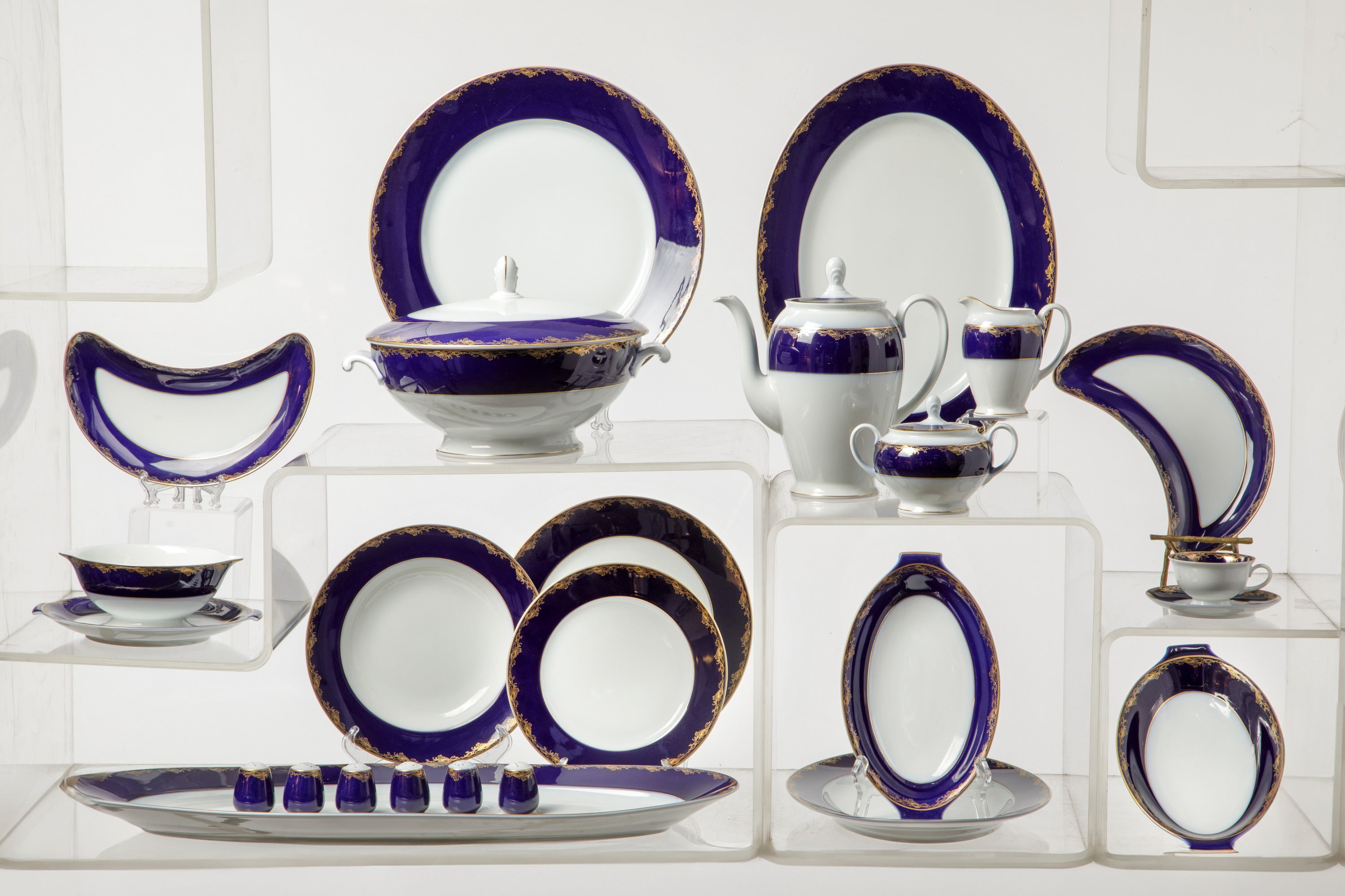 Rosenthal blue gold dinnerware and coffee service