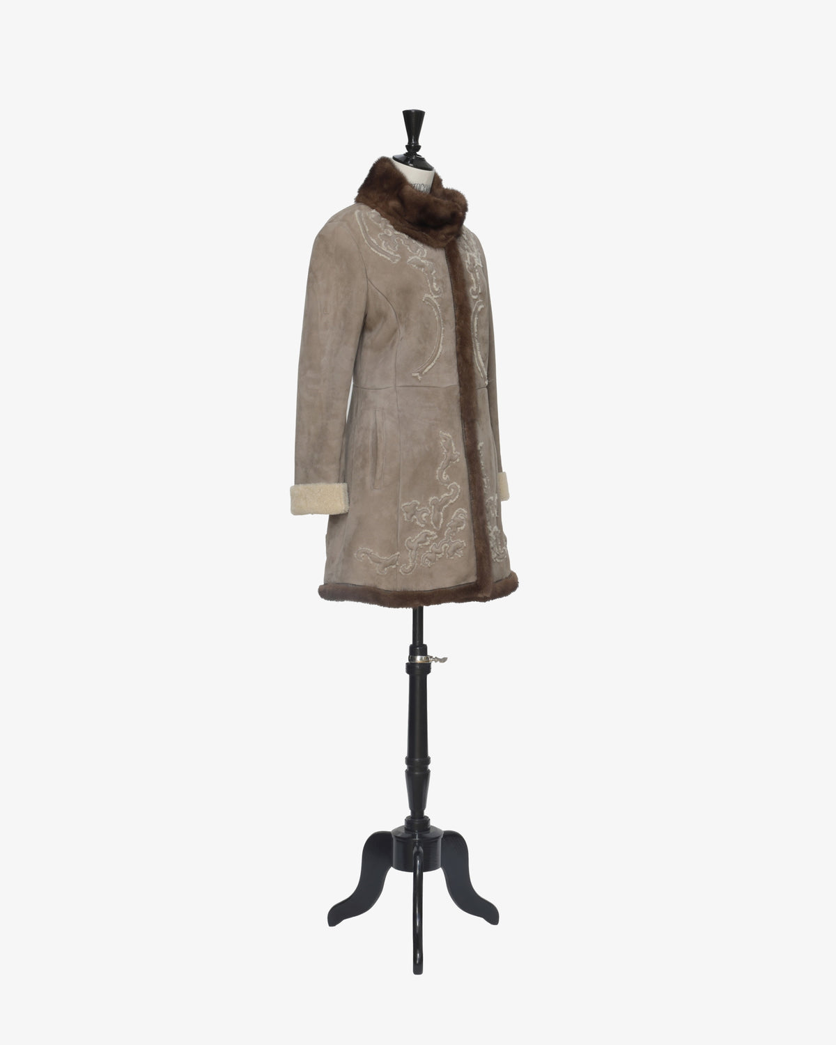 Prada sheepskin coat with mink inserts from the 2000s