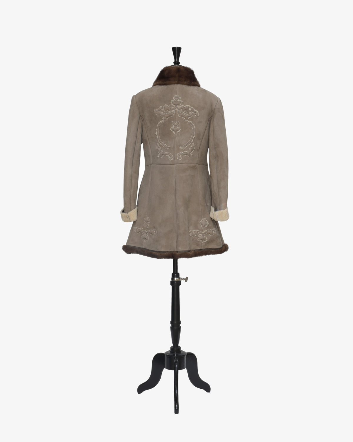 Prada sheepskin coat with mink inserts from the 2000s