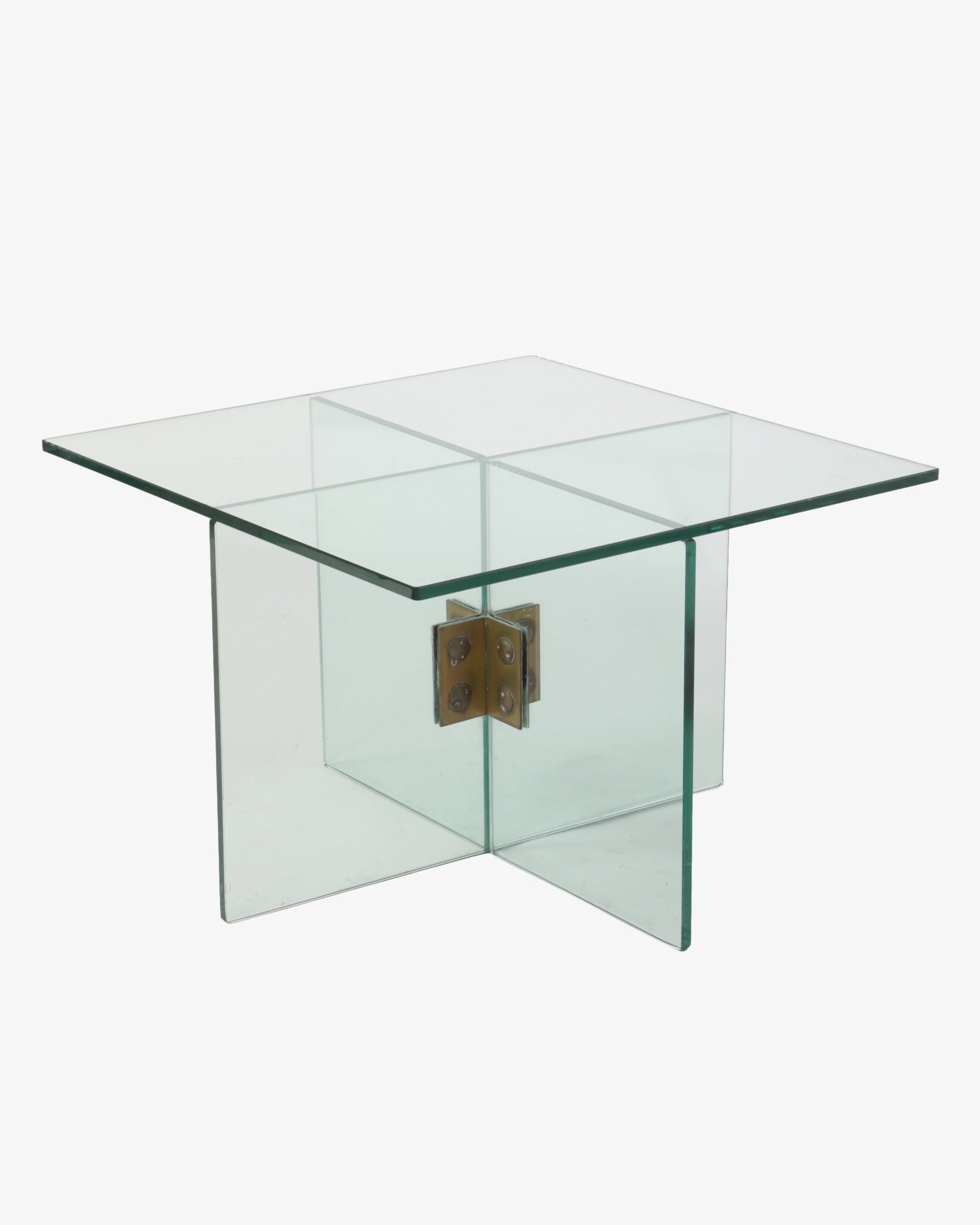 1970s square glass living room table