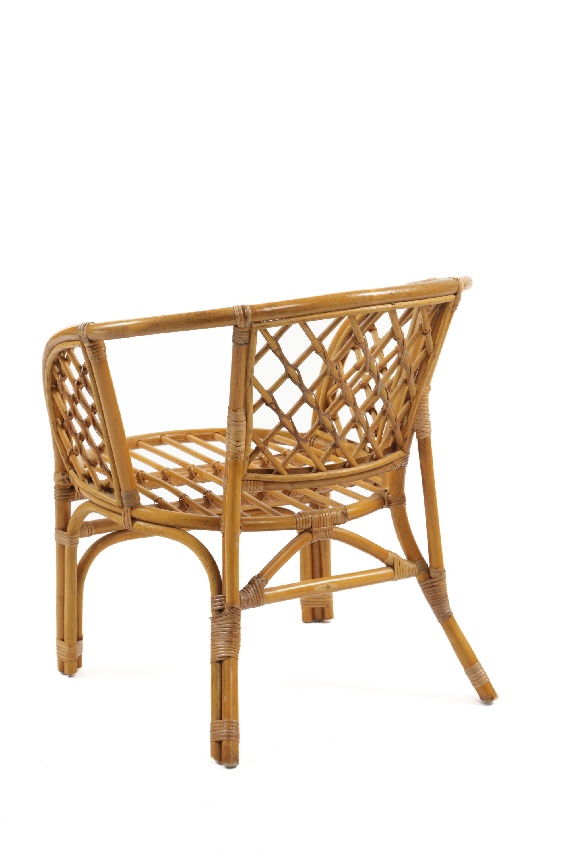 Pair of 60's bamboo armchairs