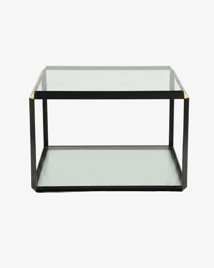 80's black lacquered living room table