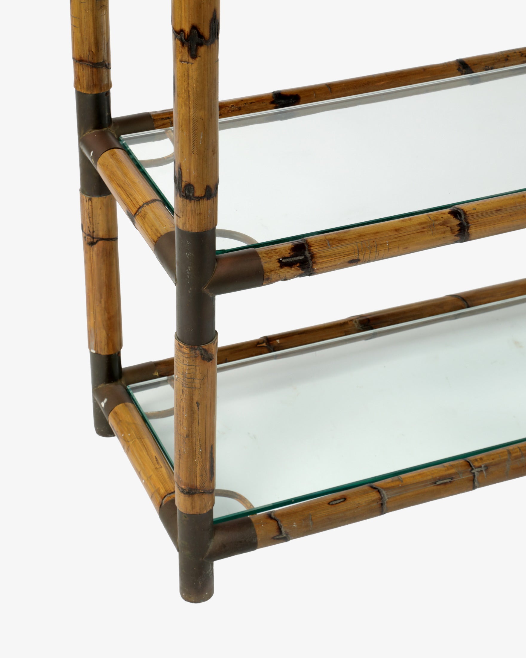 70's bamboo arch bookcase