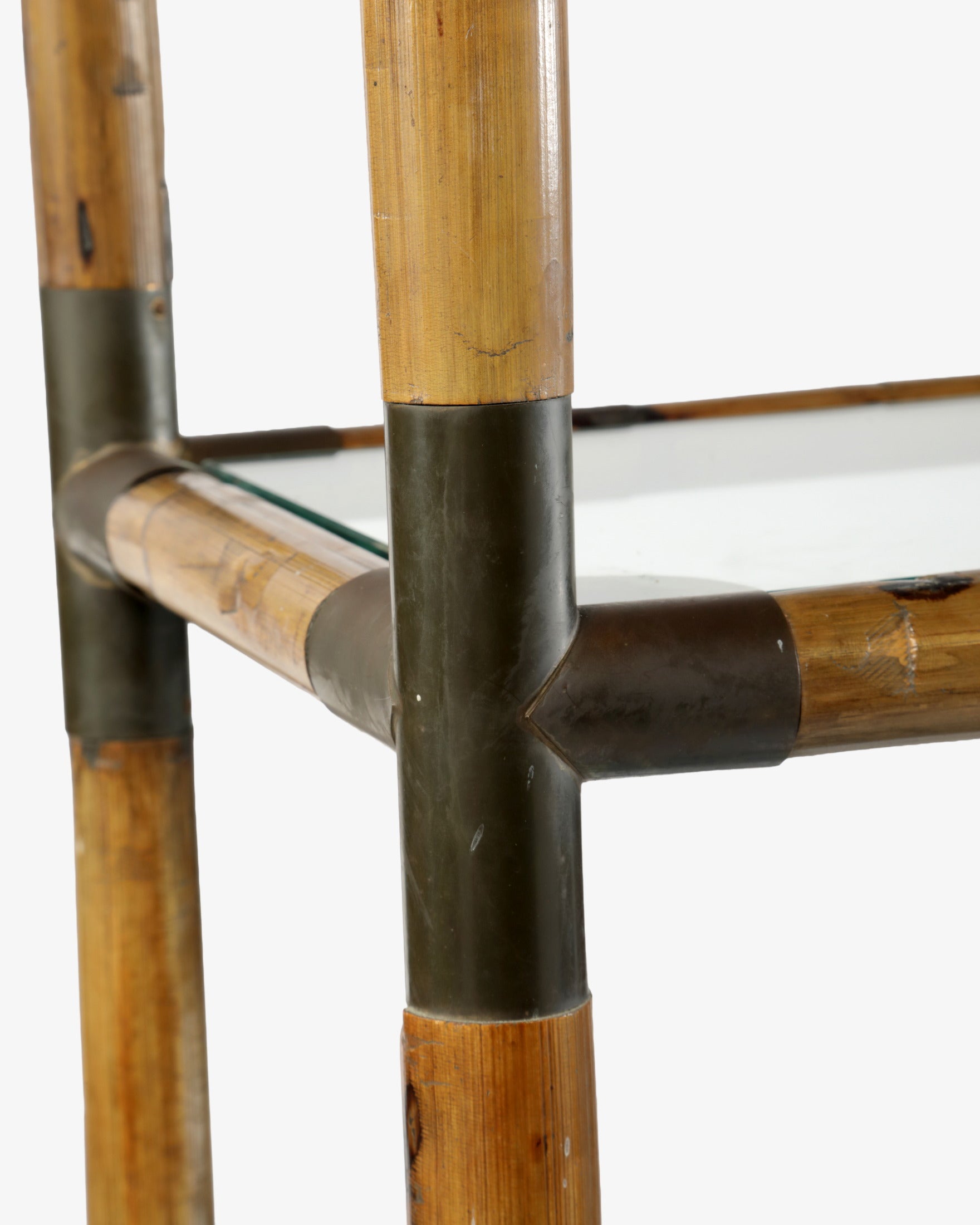 70's bamboo arch bookcase