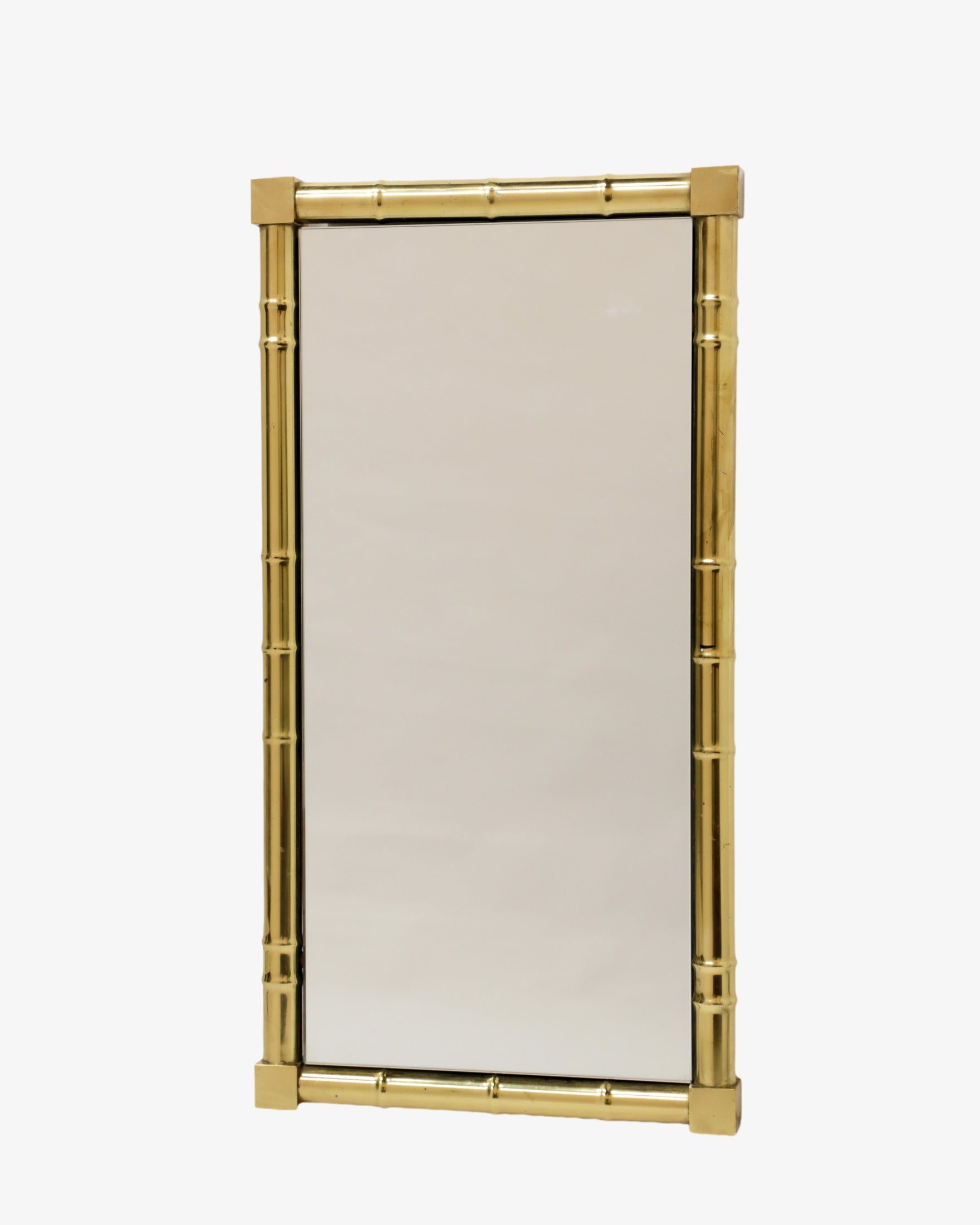 1970s brass bamboo mirror