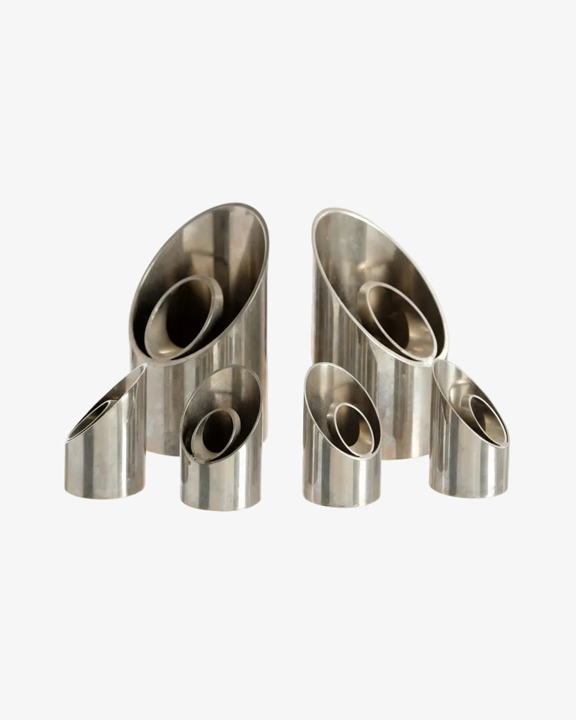 Set of 6 Vm Desing 70's steel ashtrays