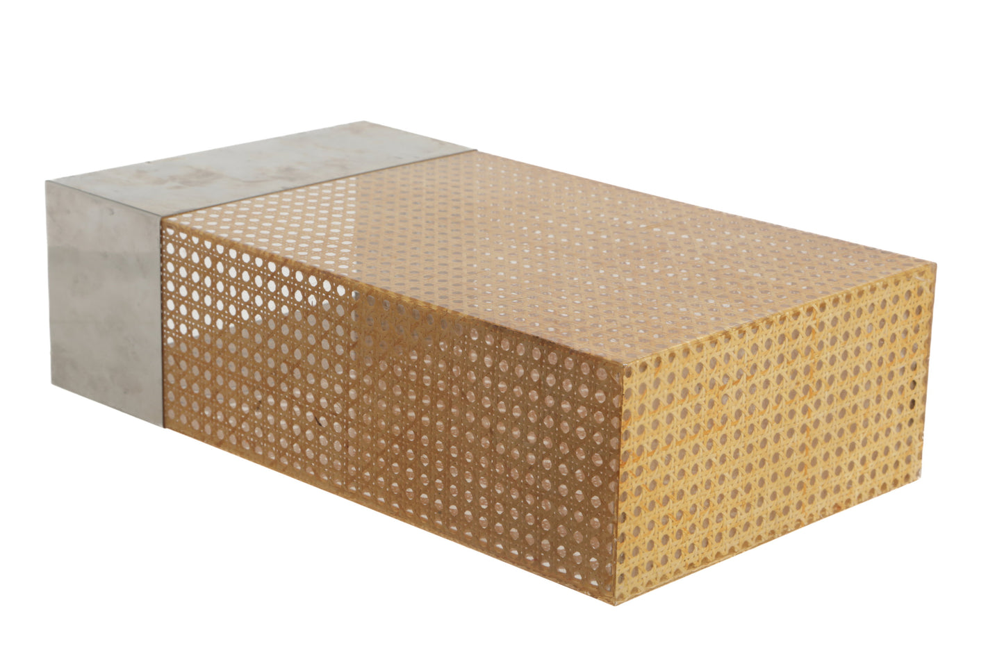 Portaombrelli anni 70 paglia immersa nel plexiglass