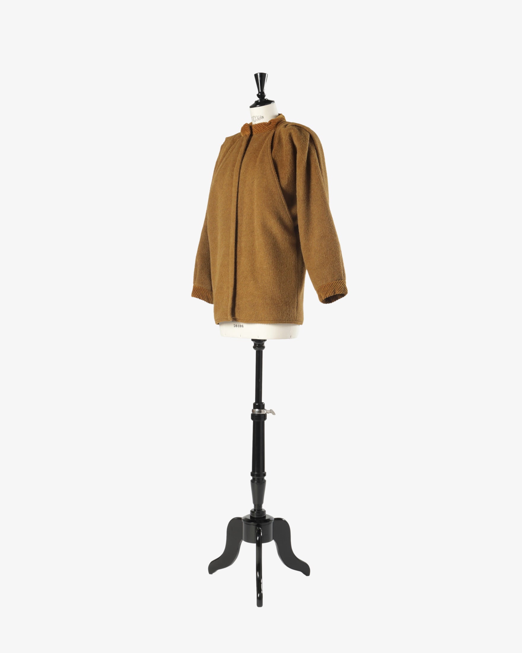 1980s Gianni Versace biscuit-colored alpaca jacket with welt pockets