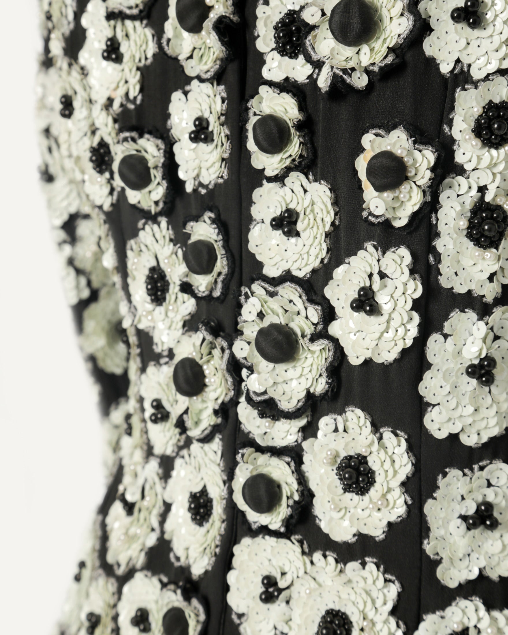 Furstenberg black and white sequined flower jacket