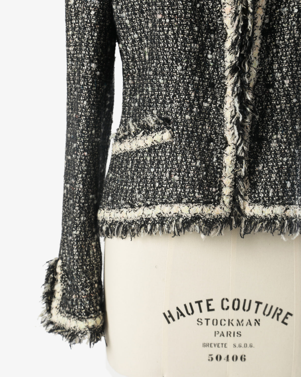 Chanel black and white tweed jacket