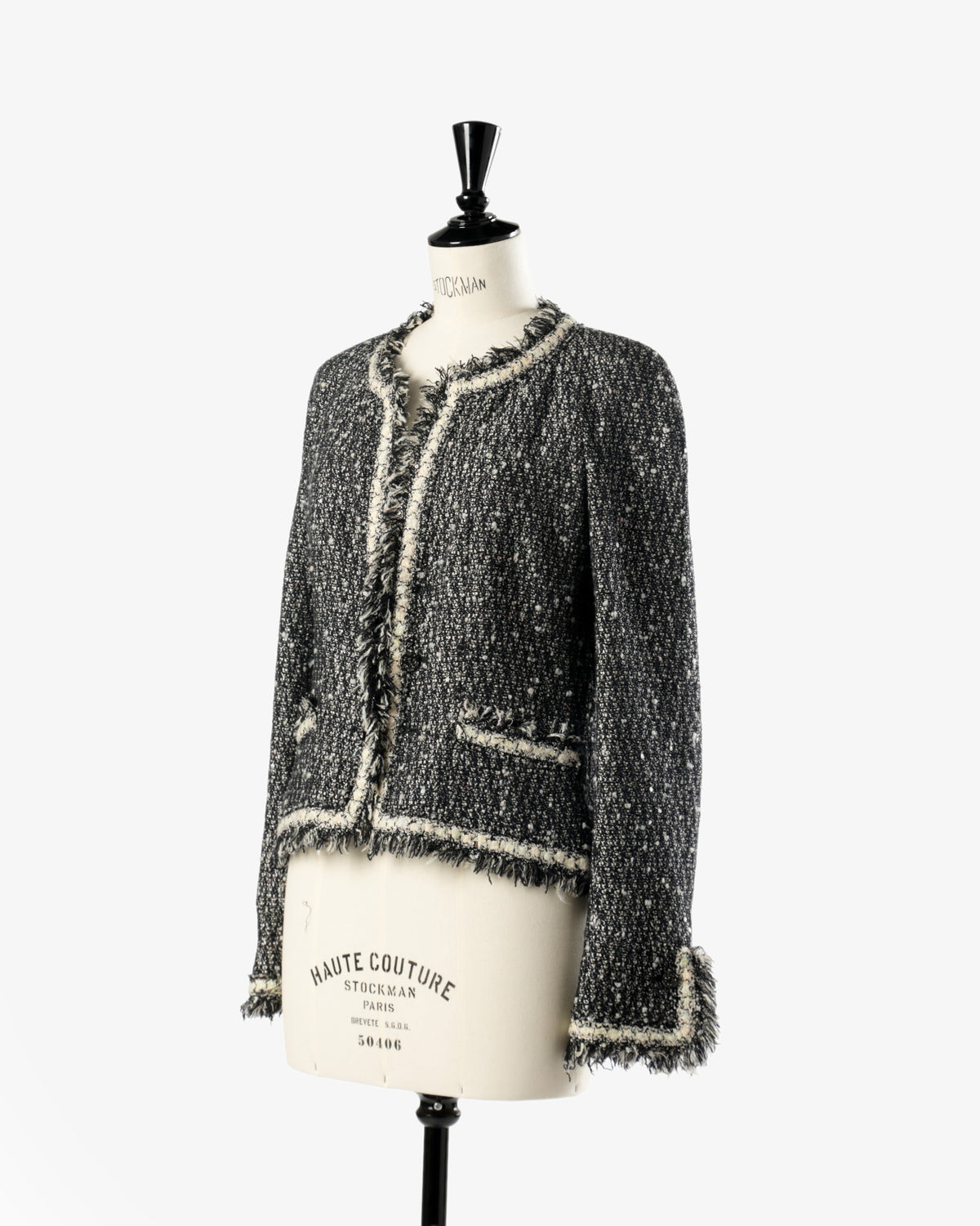 Chanel black and white tweed jacket
