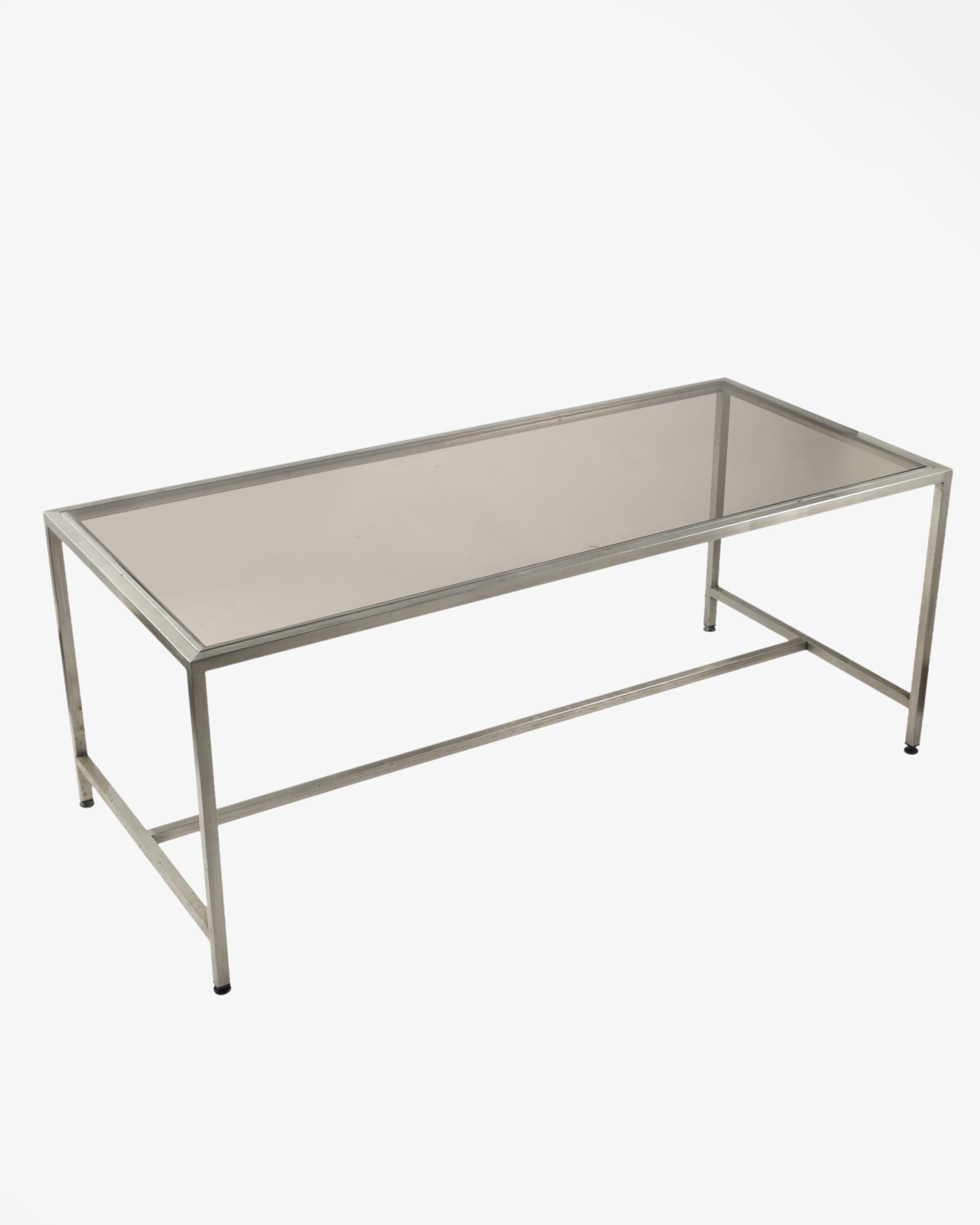 Steel and smoked glass table from the 70s