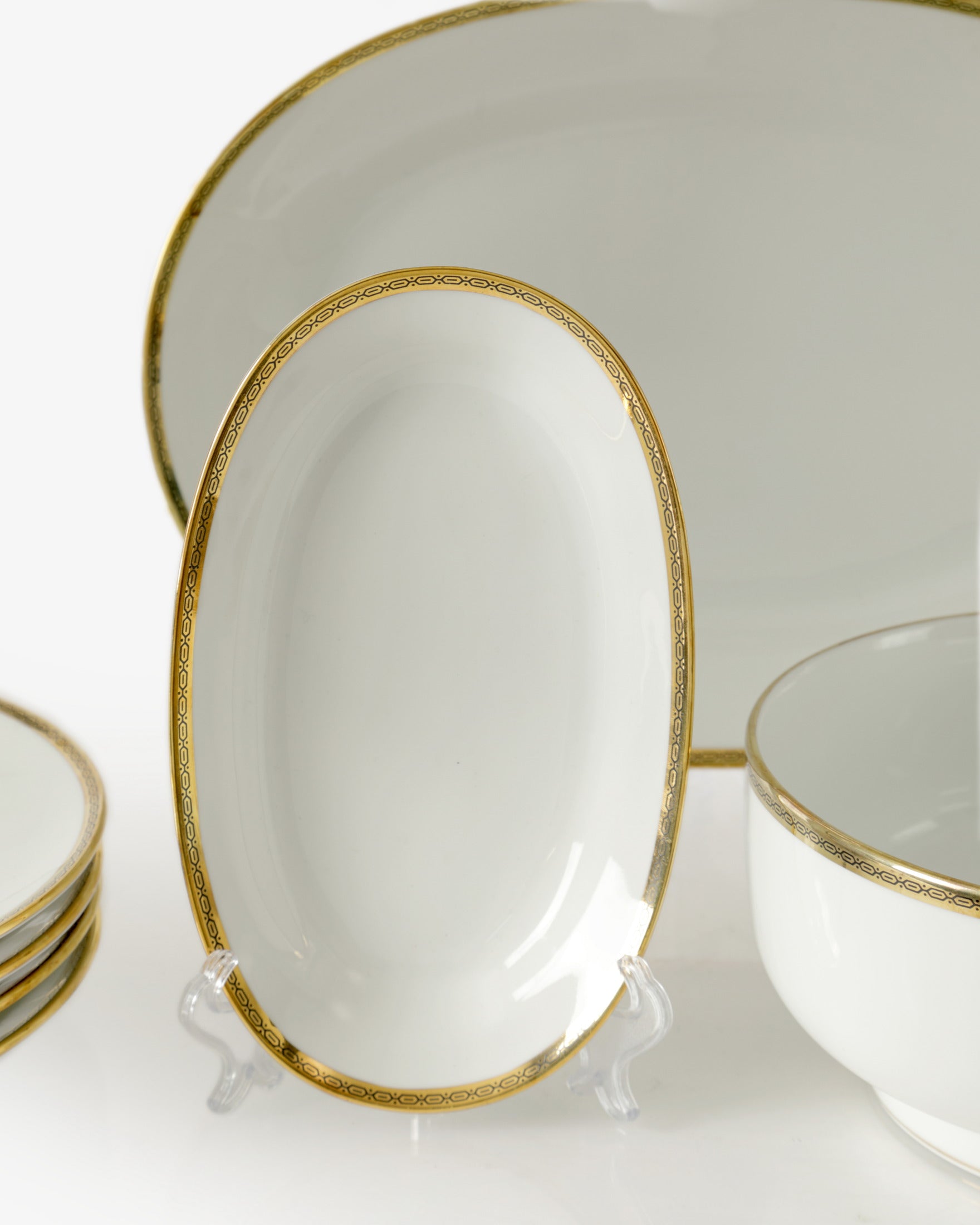 Ginori 70s service 24 plates, 12 soup plates, 12 dessert plates, 5 served plates
