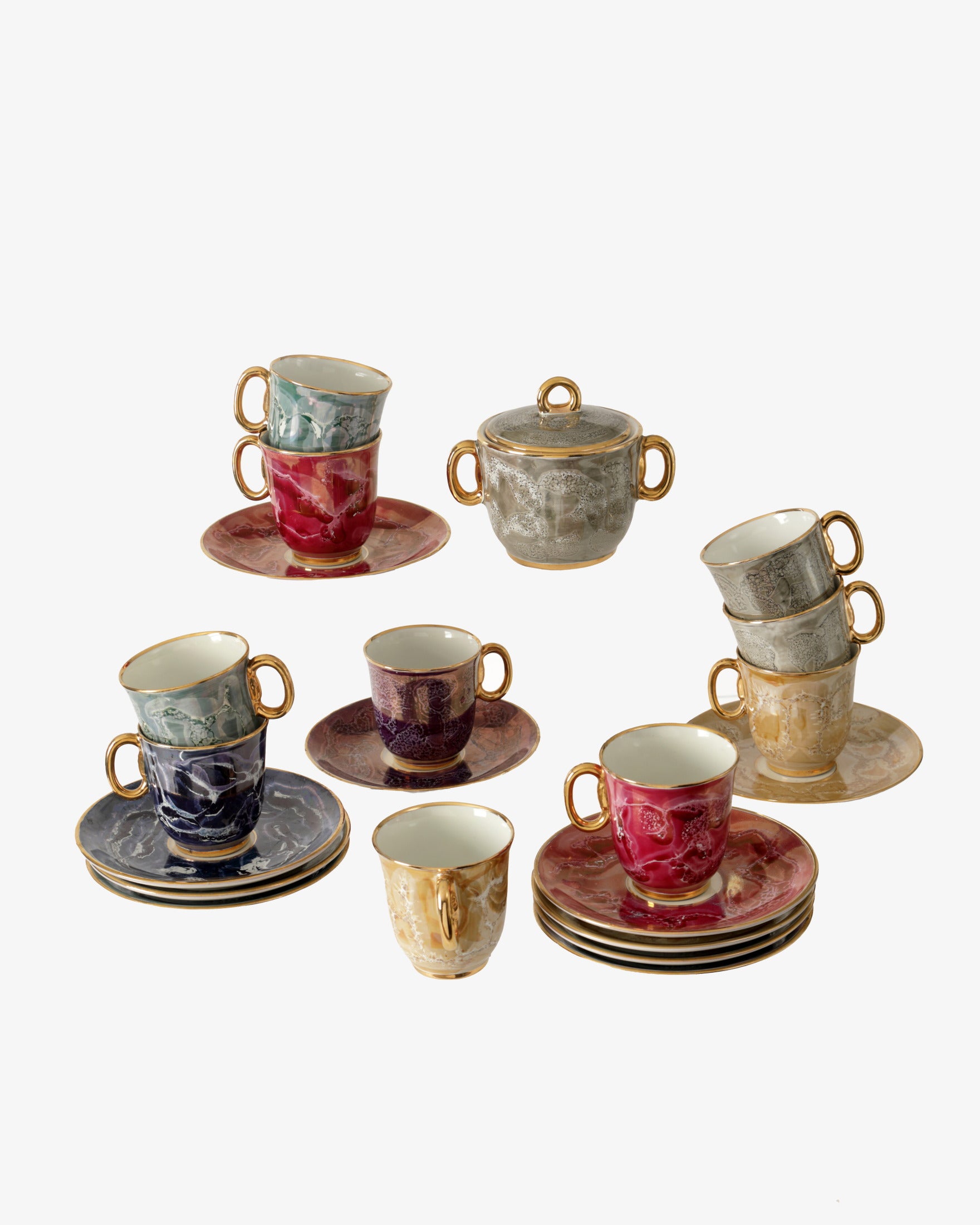 Sesto Fiorentino ceramic coffee service from the 1960s