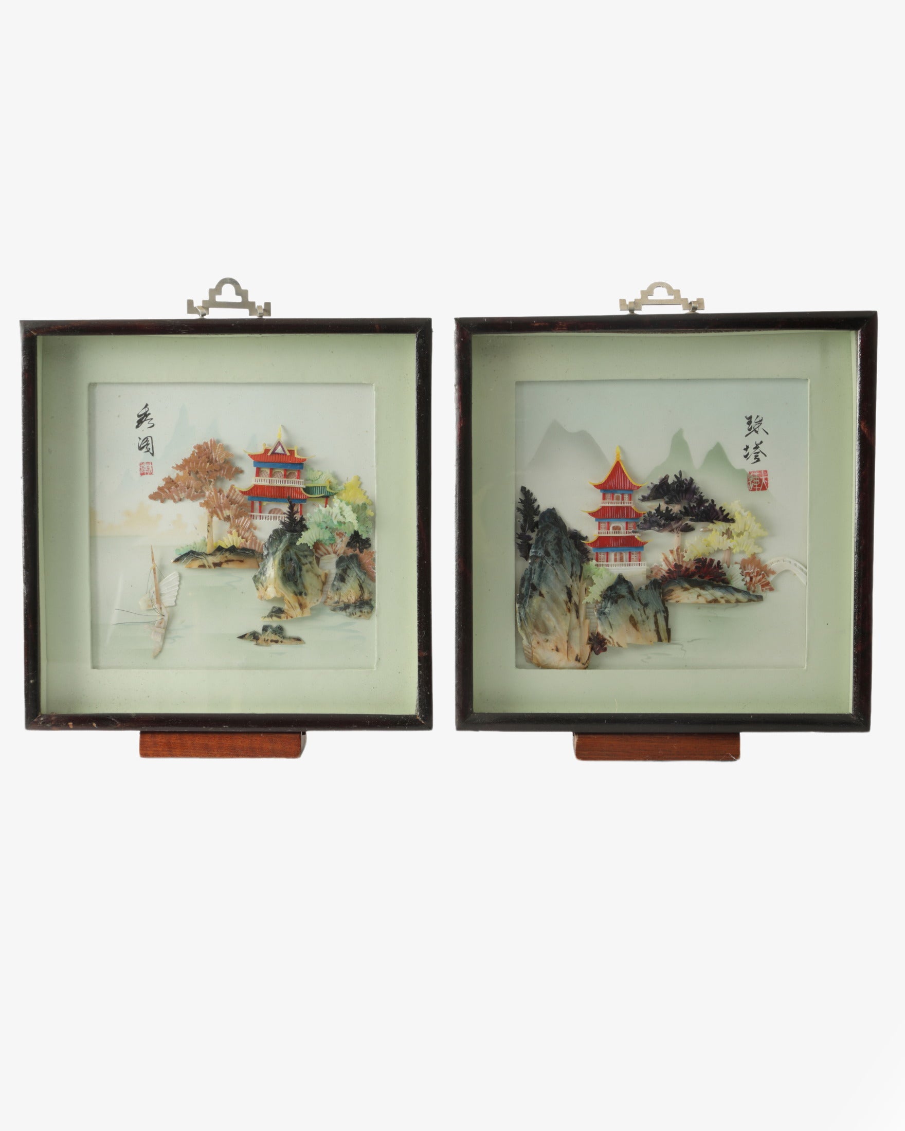 Pair of Japanese Diorama Paintings from the 1970s