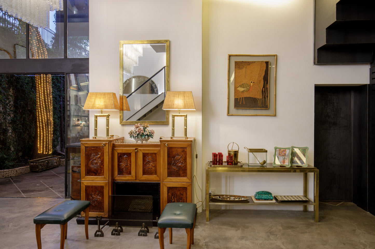 Coppia panchette anni 50 skai verde