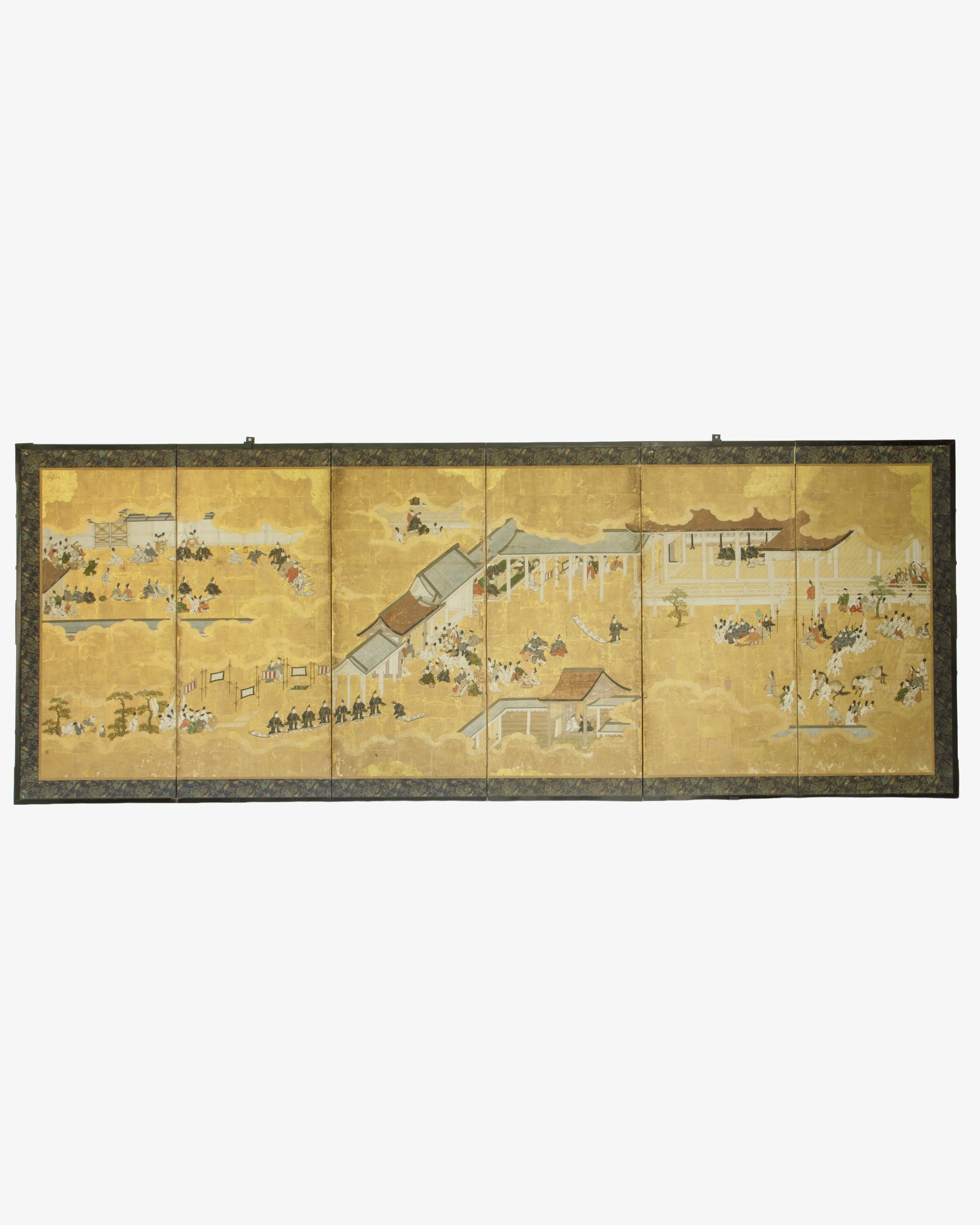 Folding screen with court scenes and ceremonies