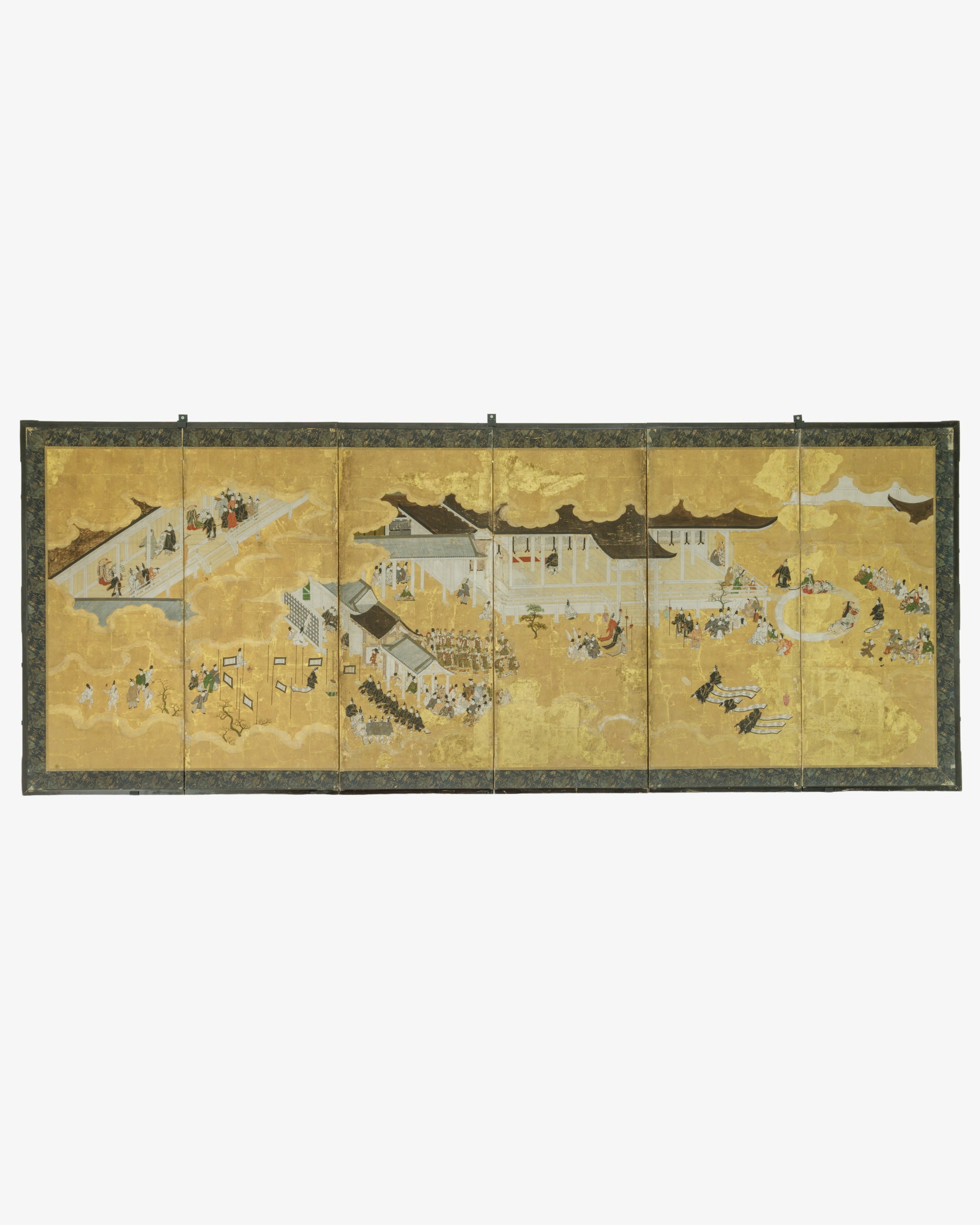 Folding screen with court scenes and ceremonies