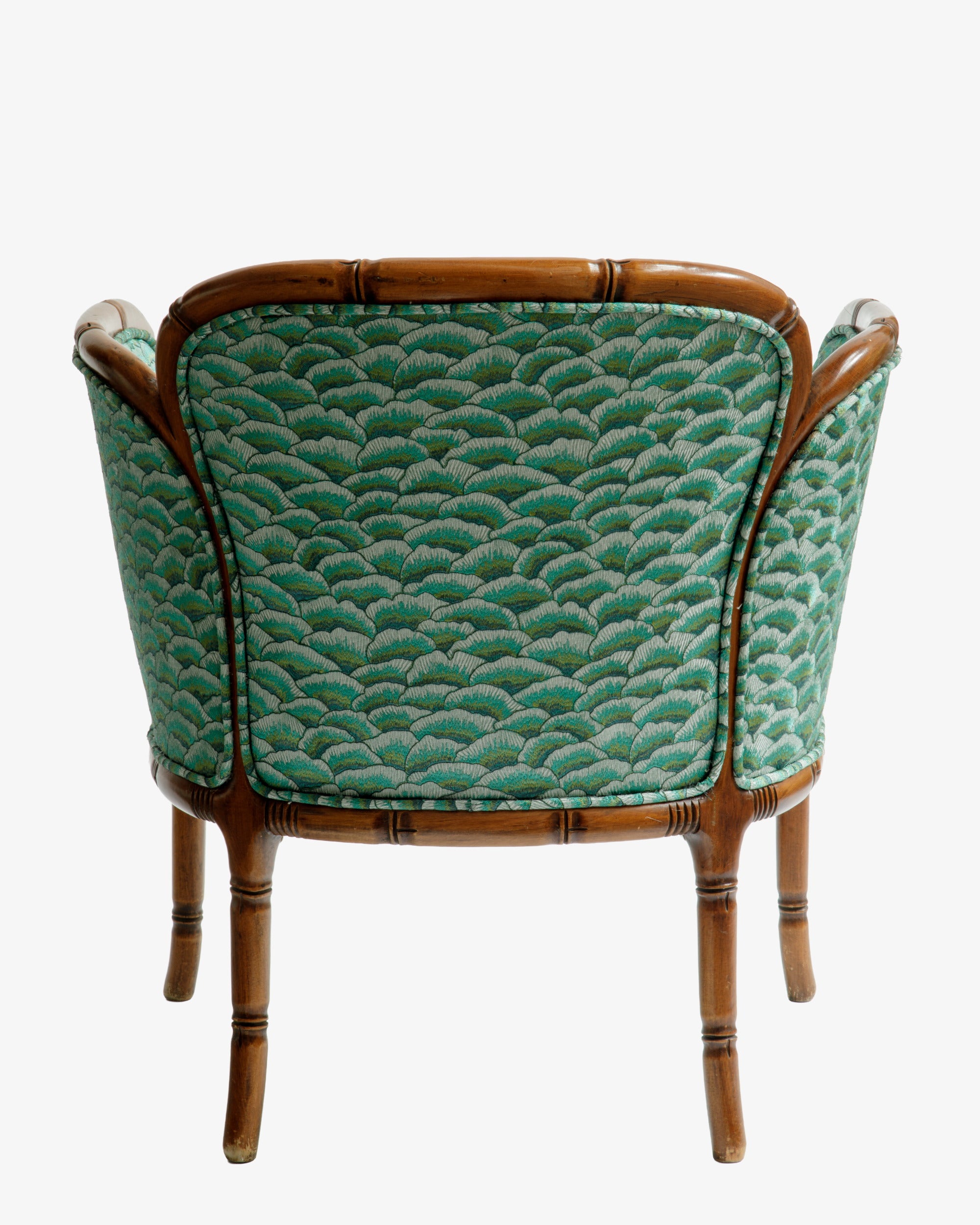 Four 1960s wicker armchairs reinterpreted by t r i p l e f